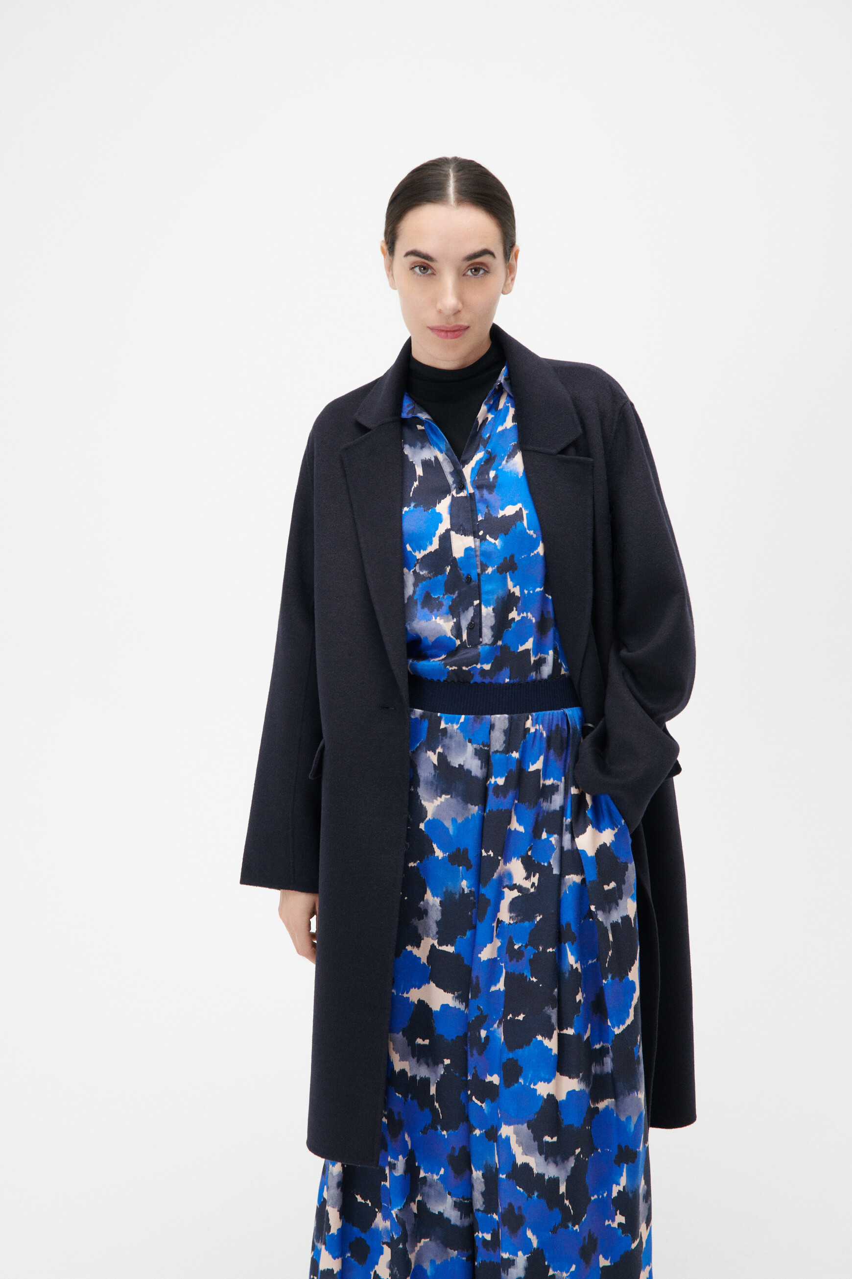 Manteau gaenora bleu marine femme