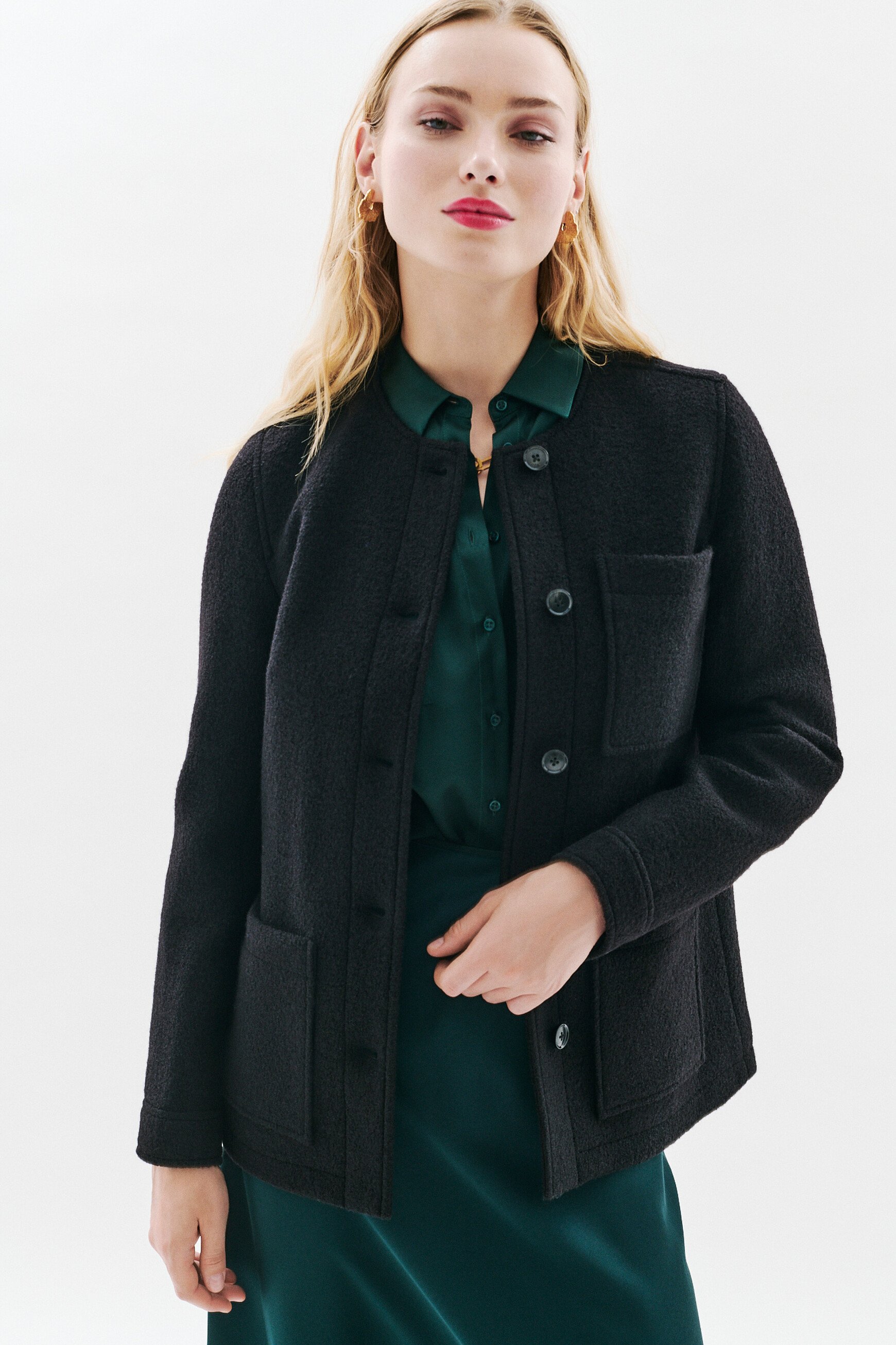 Jacke Vaillance aus 100 % Wolle schwarz damen