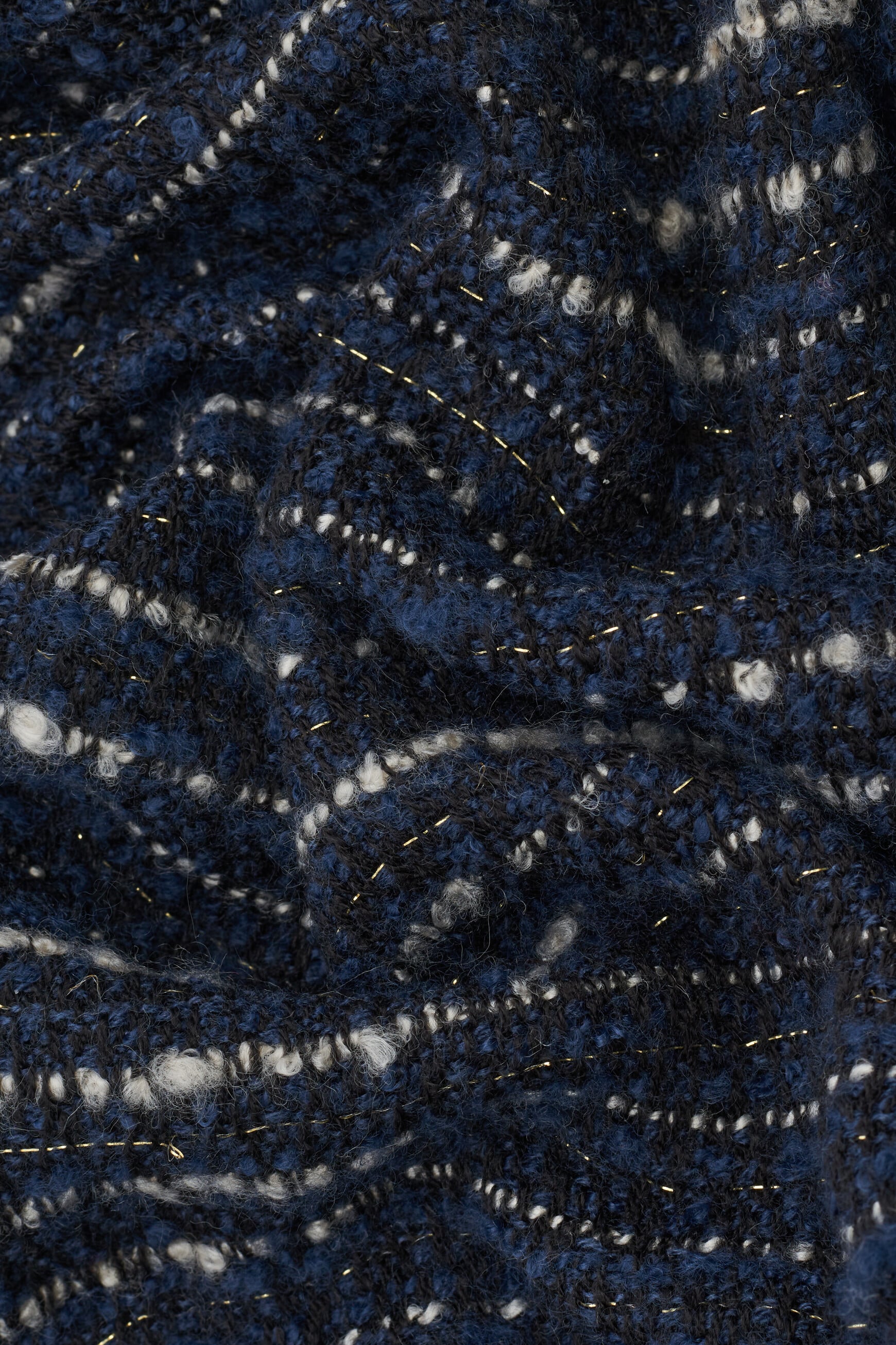 Scarf in metweed navy blue woman
