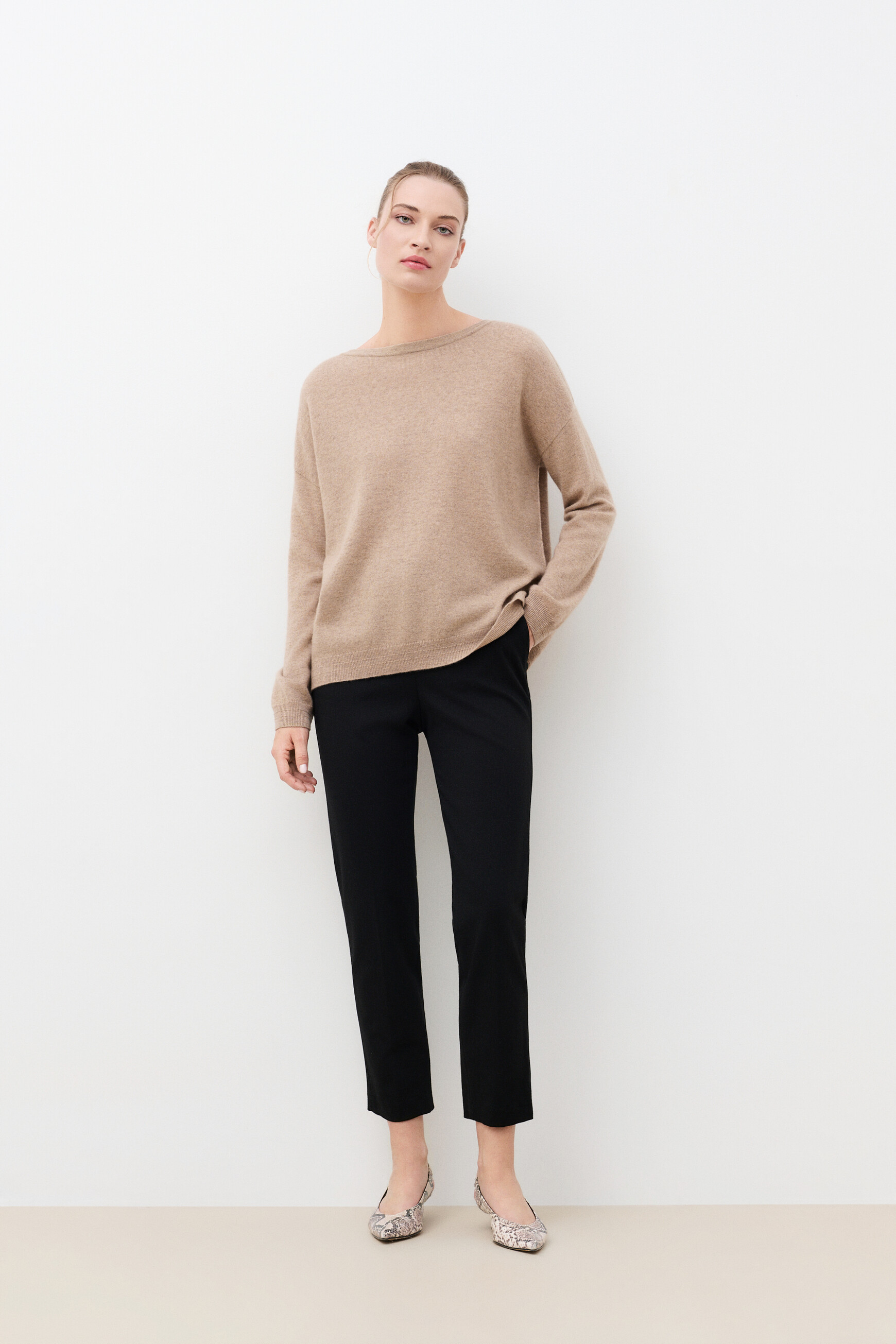 Maglione Mjill 100% cashmere marrone chiaro donna