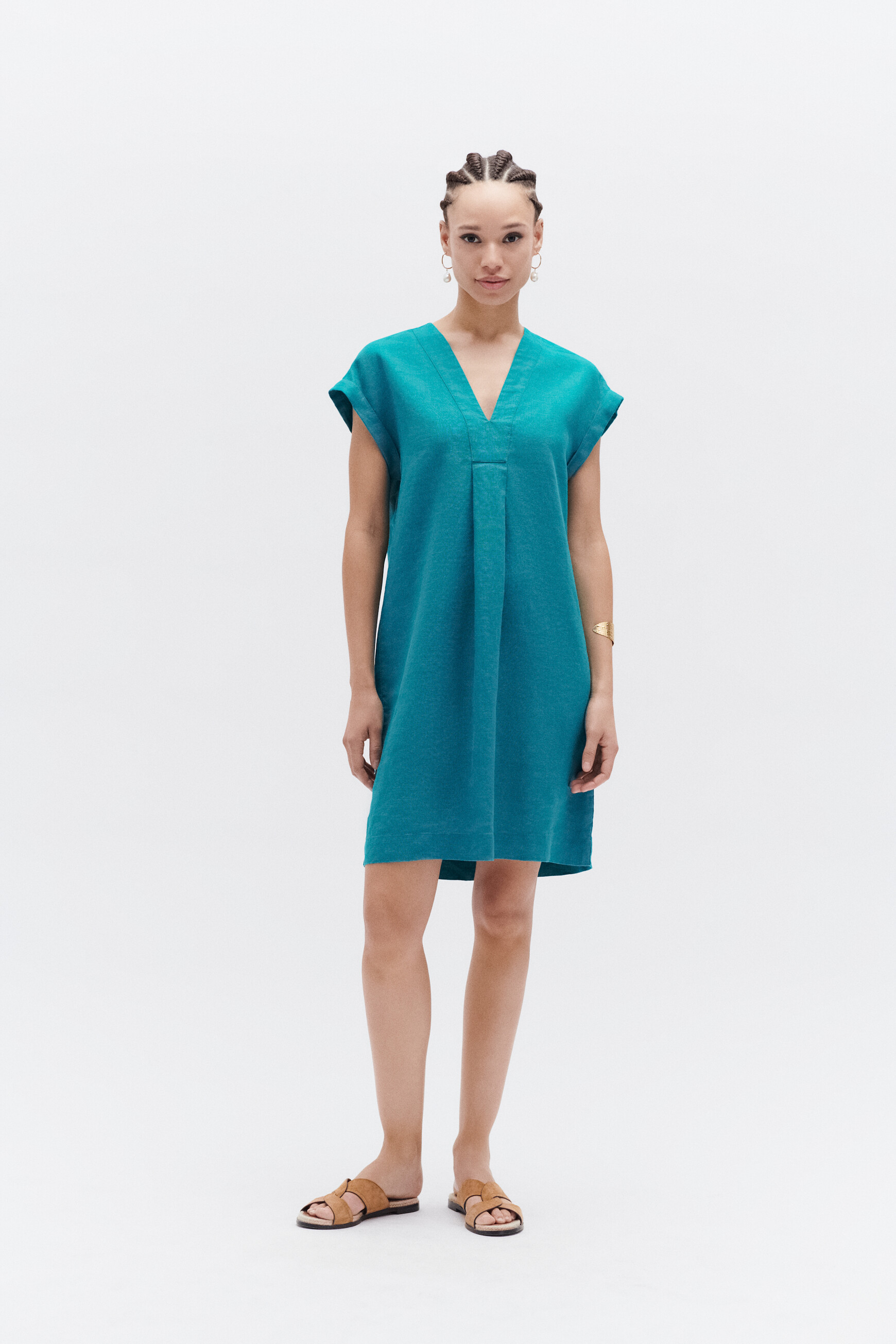 robe mirabelle 100 lin vert emeraude femme robe mirabelle 100% lin vert emeraude femme