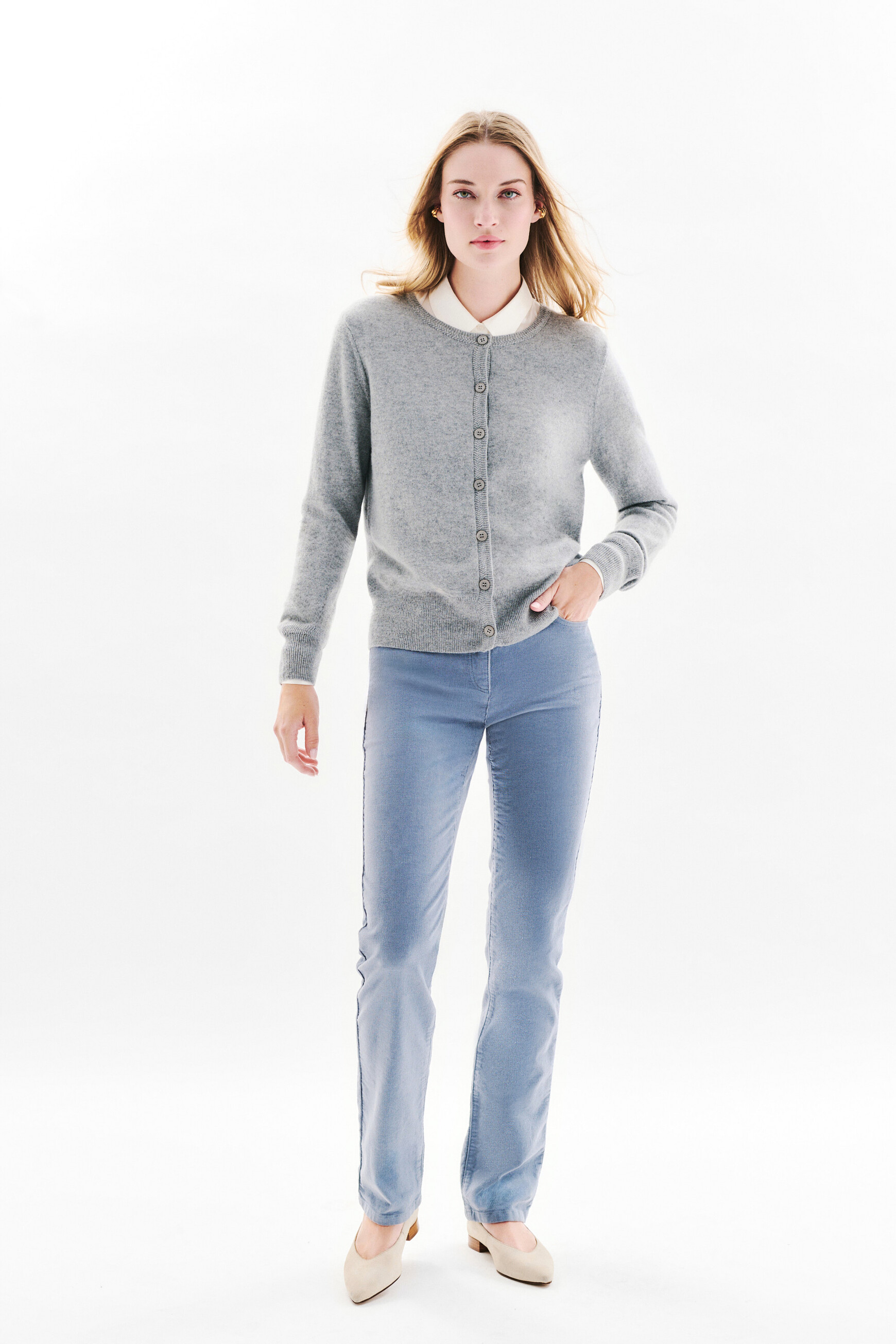 mcaroline 100% cashmere cardigan grey woman