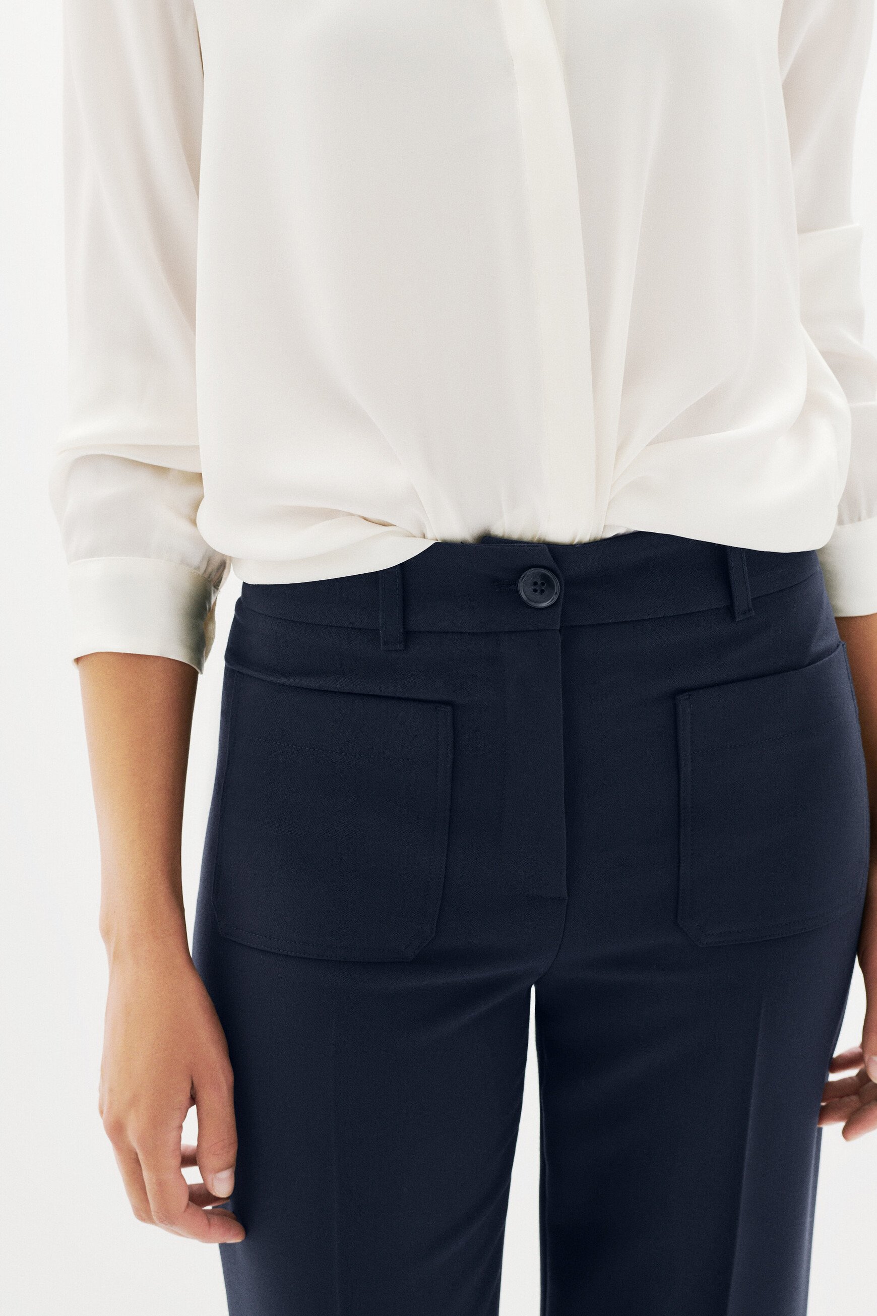 Pantalon Pelleyville bleu marine femme