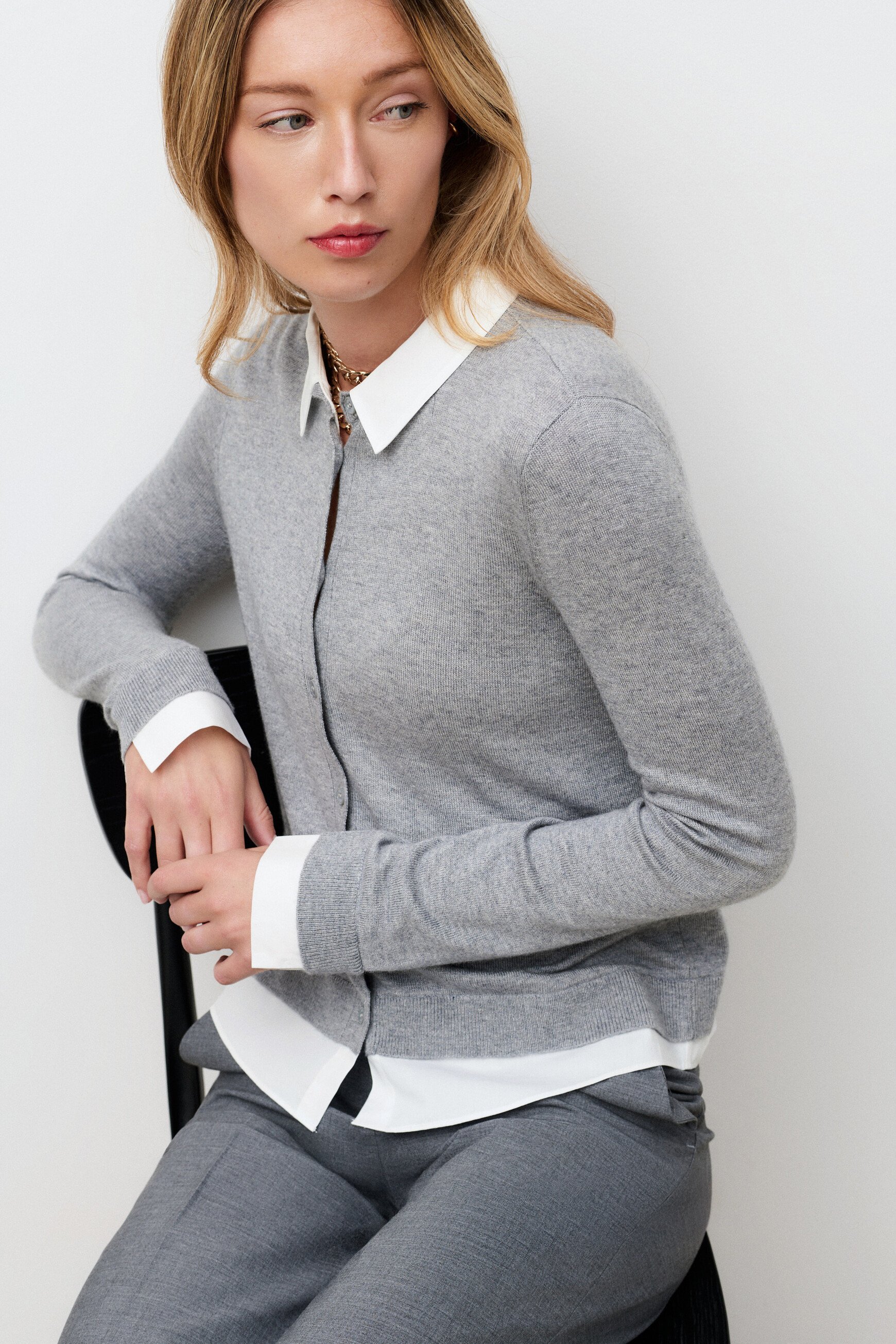 Pull Mlenny gris femme