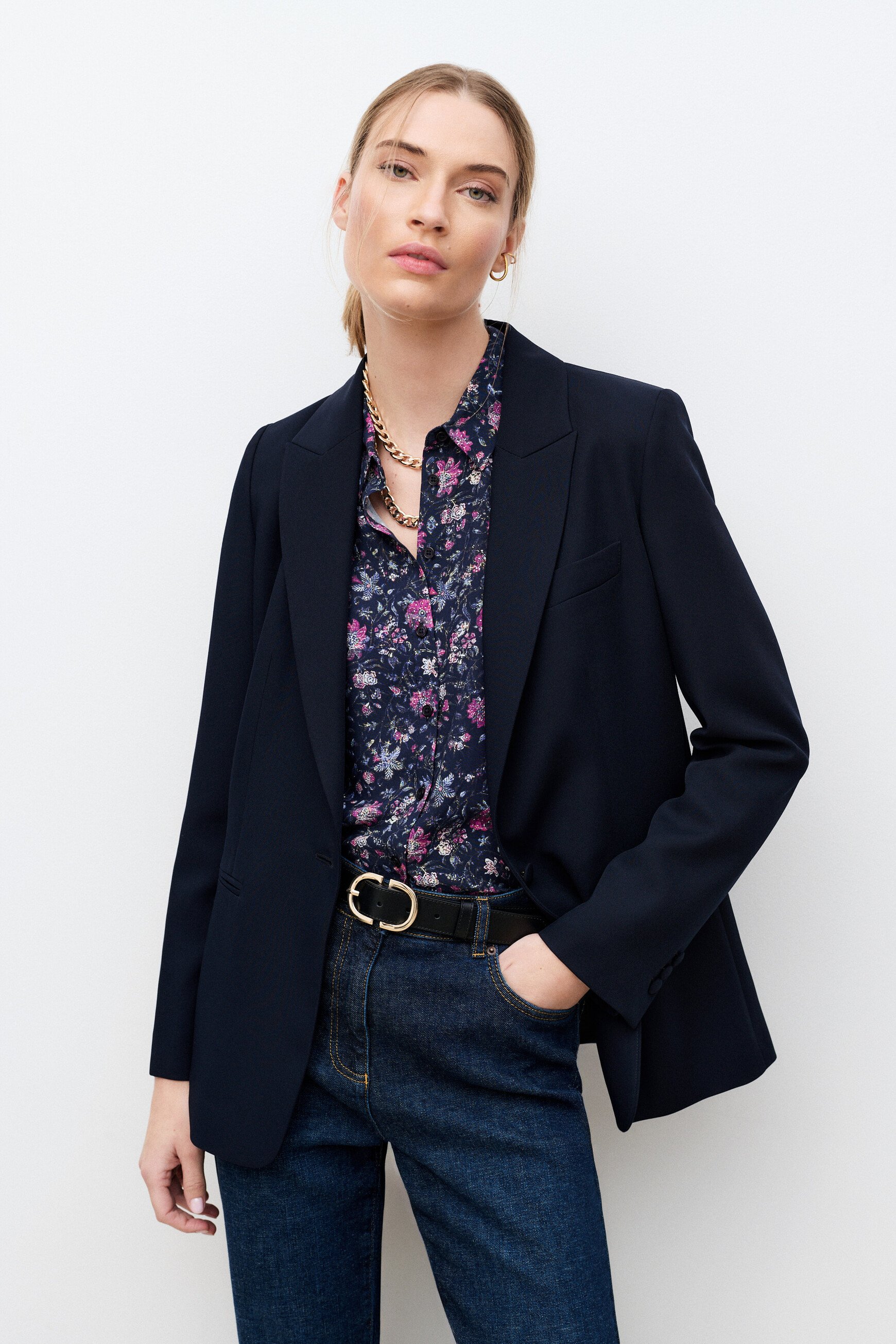 Veste Vpaule bleu marine femme