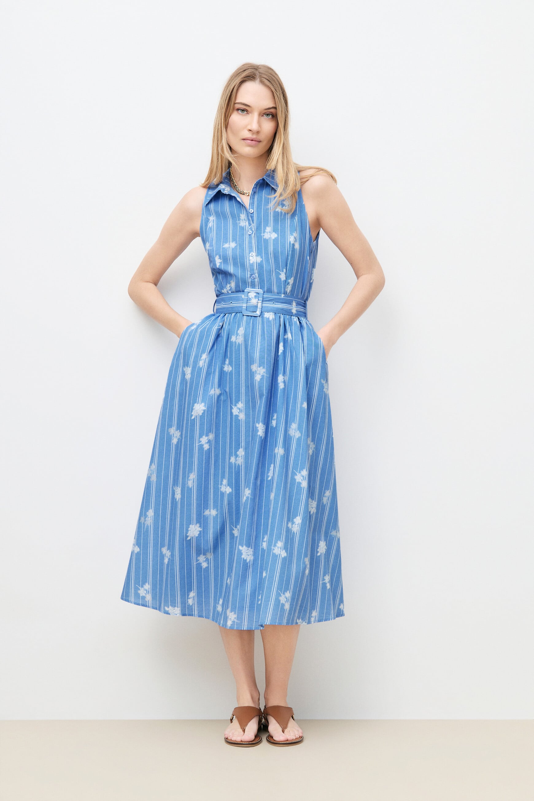 Reveuse dress light blue woman