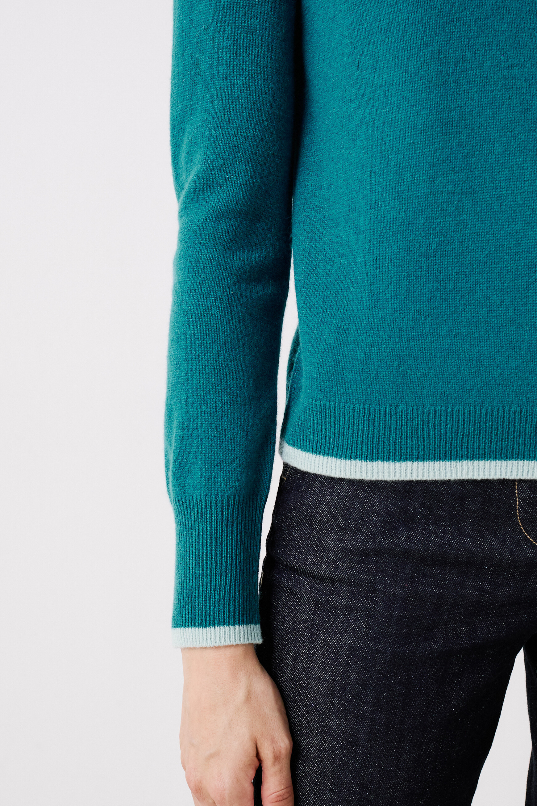 maglione mzoa turchese donna