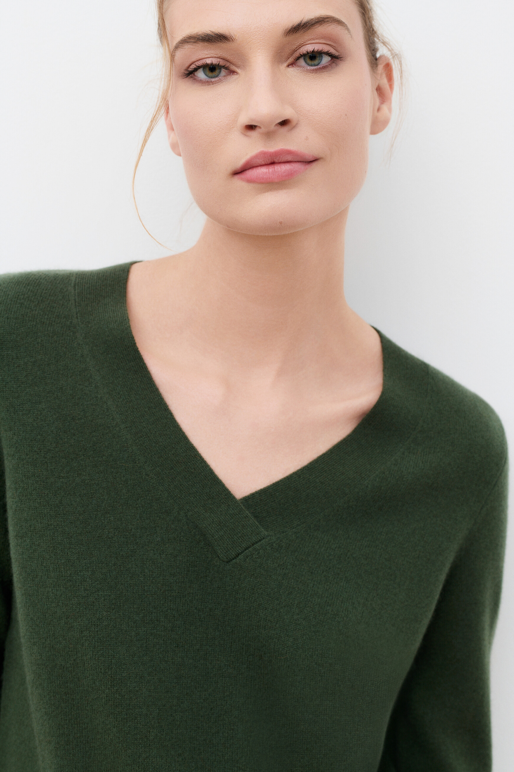 Mfrank sweater 100% cashmere khaki green woman