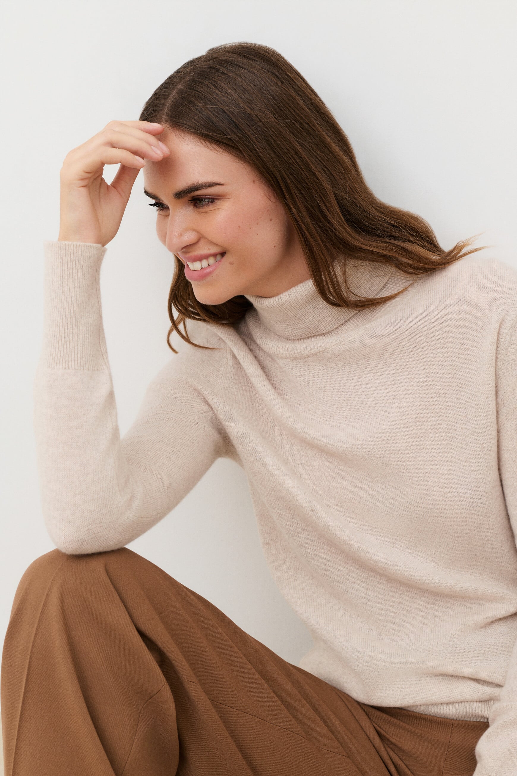 Dylan b 100% cashmere sweater sand woman
