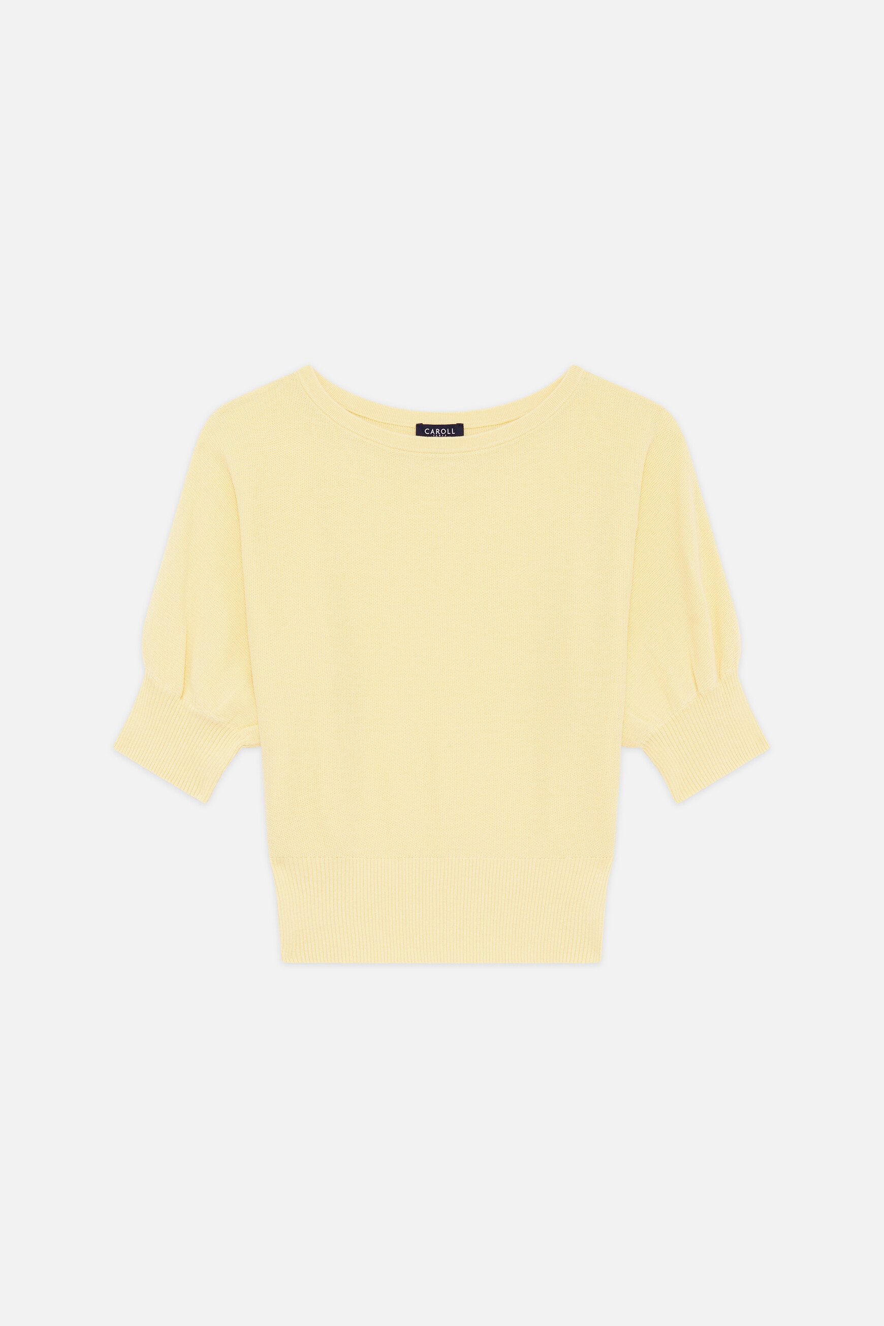 Malha joan oversize amarelo pastel mulher