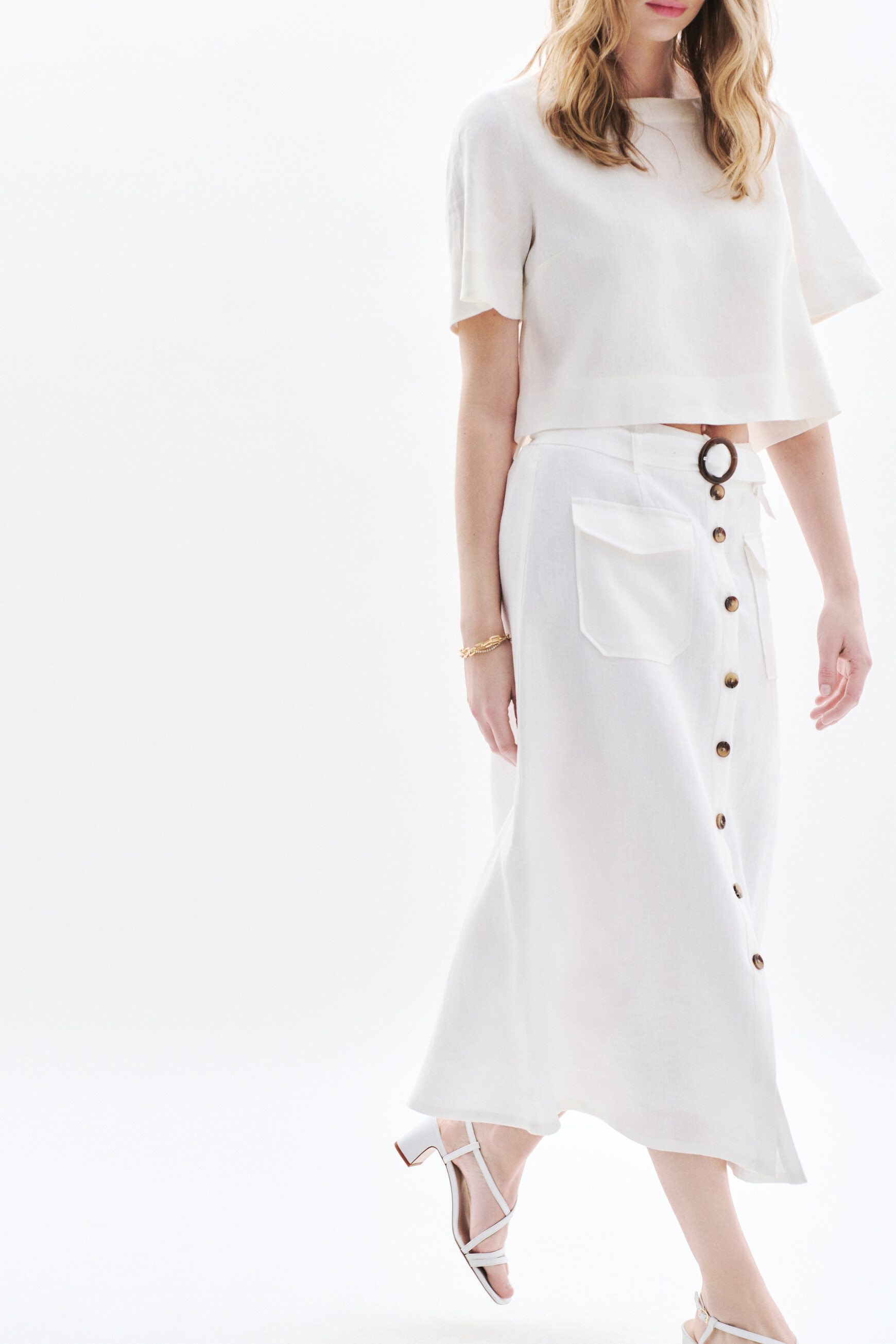 jupe agnes 100 lin blanc femme jupe agnes 100% lin blanc femme