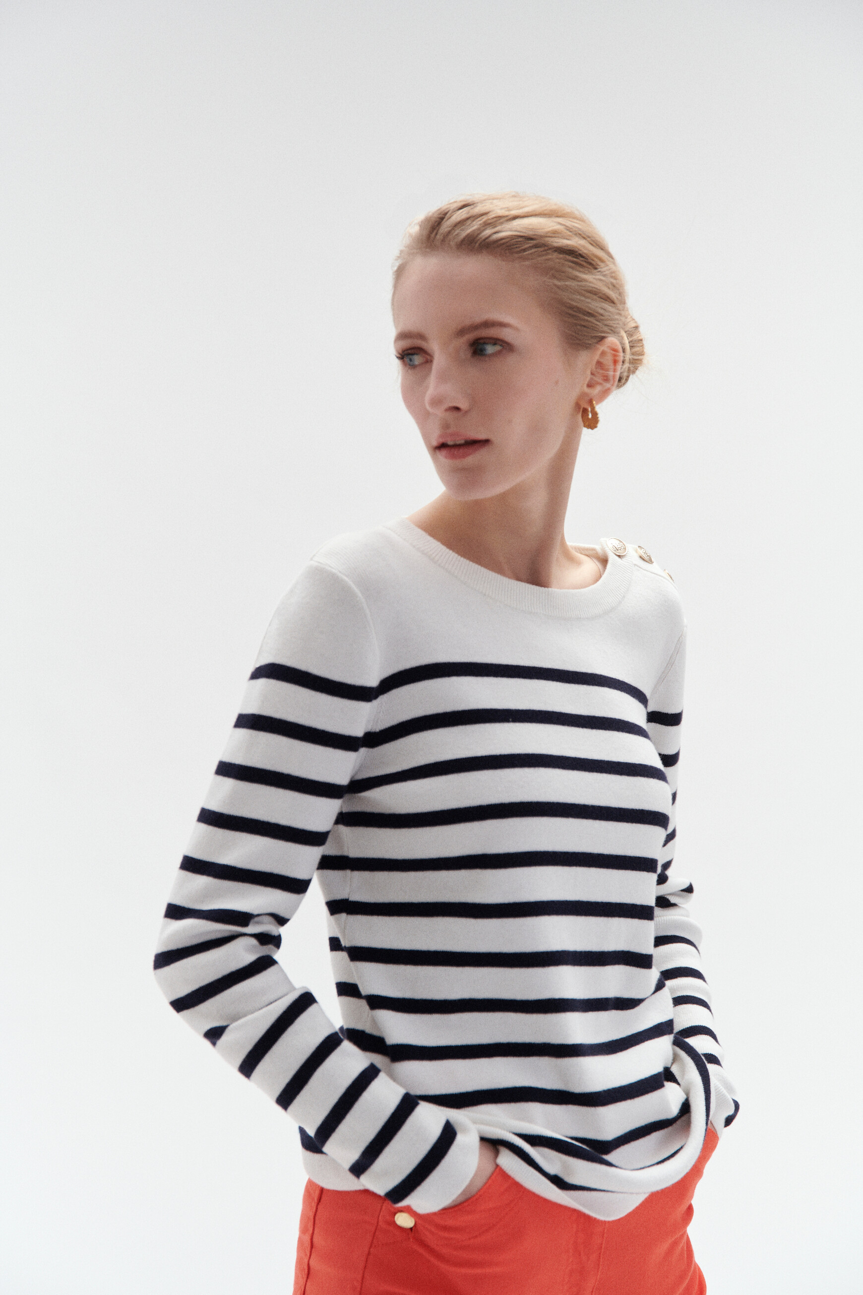 pull mariniere louise bleu marine femme