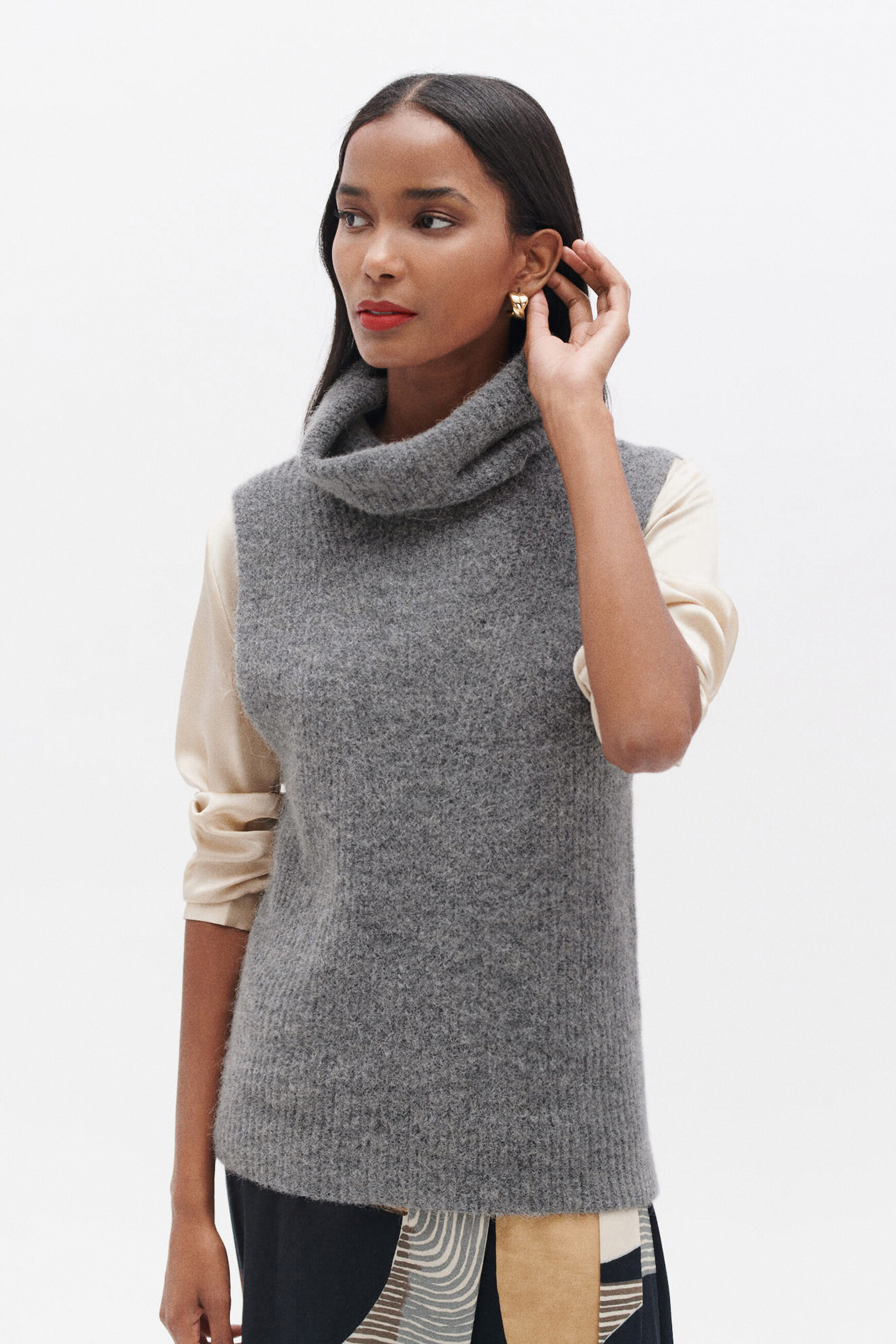 Pull mina gris femme