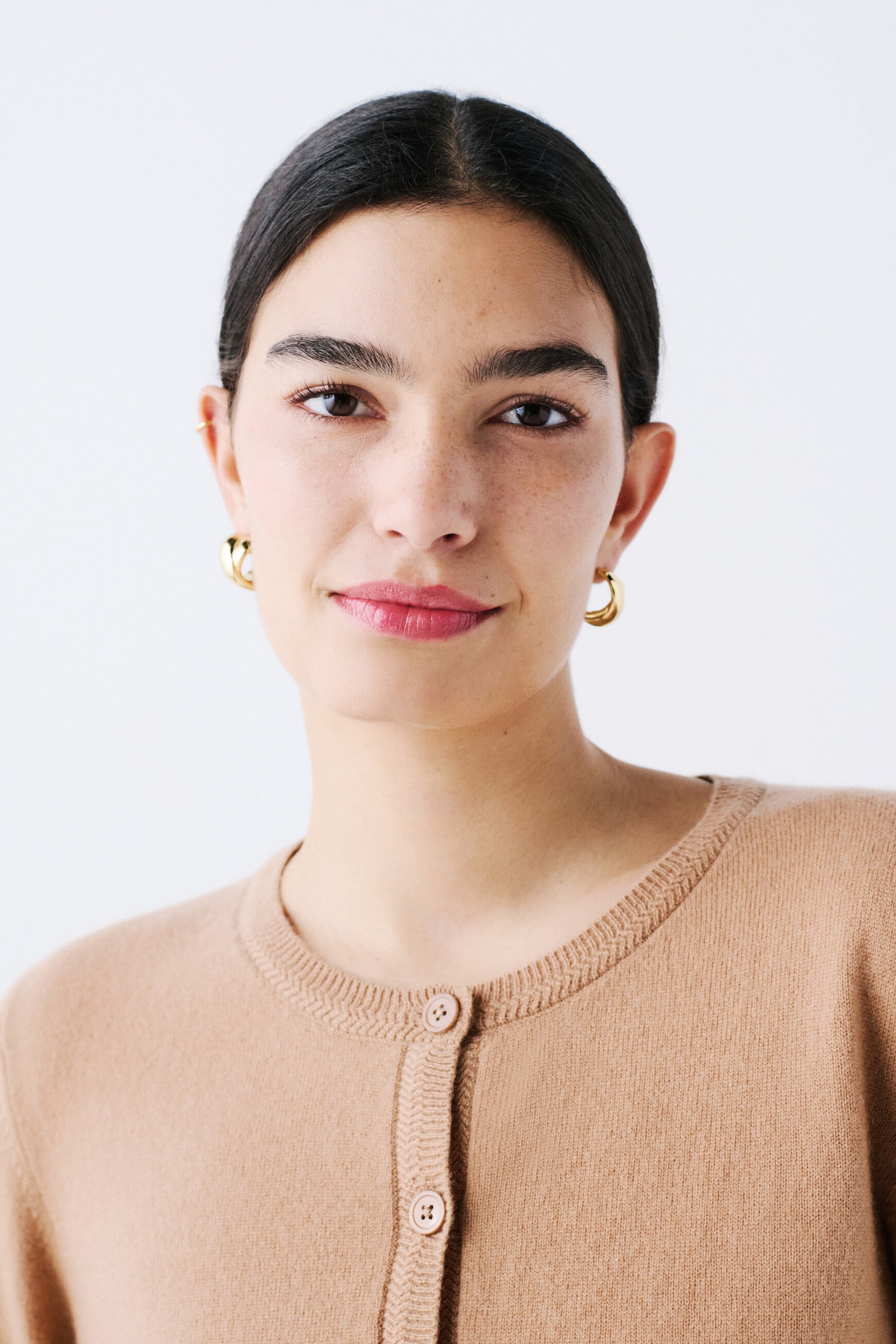 mcaroline 100% cashmere cardigan camel woman