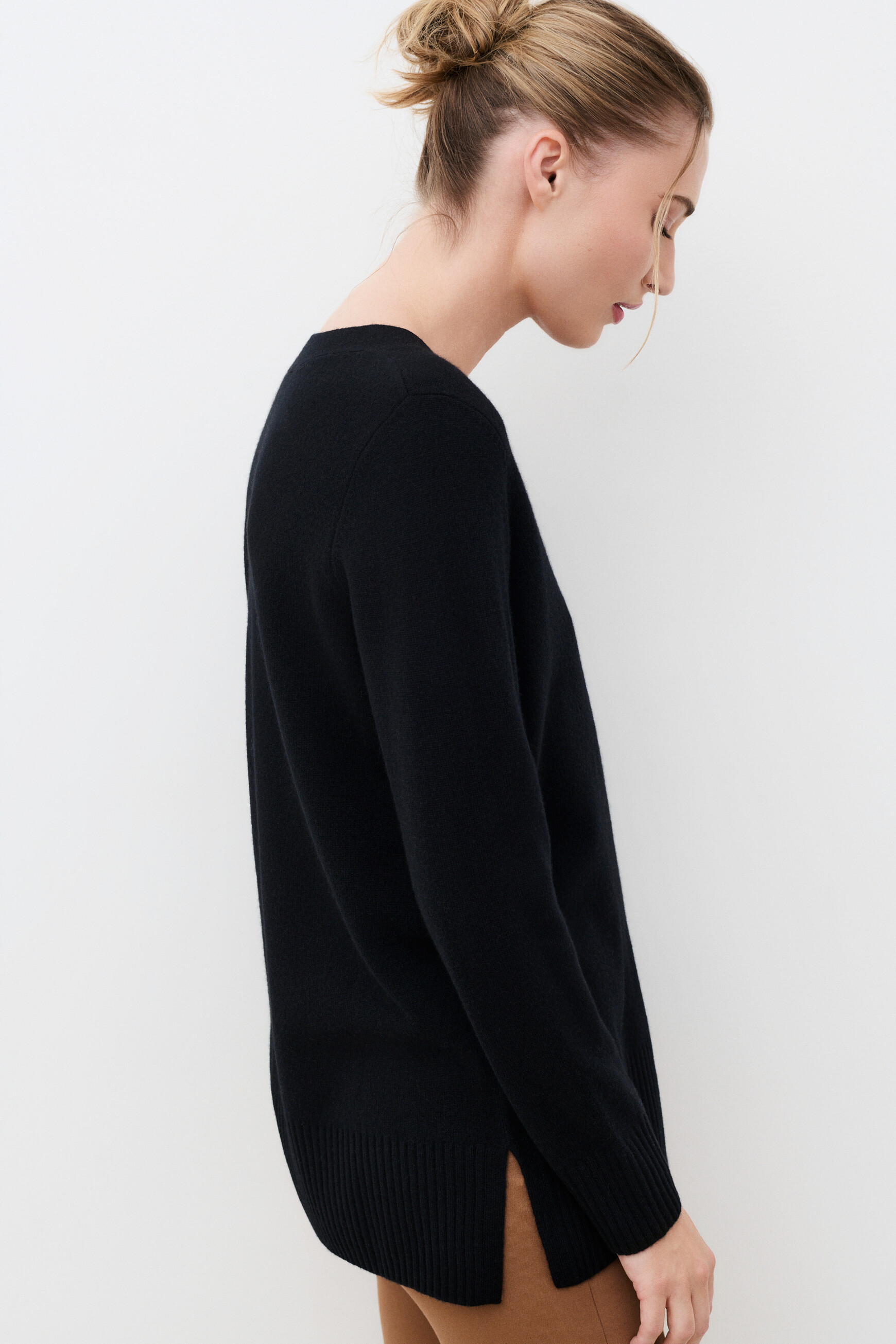 Mfrank sweater 100% cashmere black woman