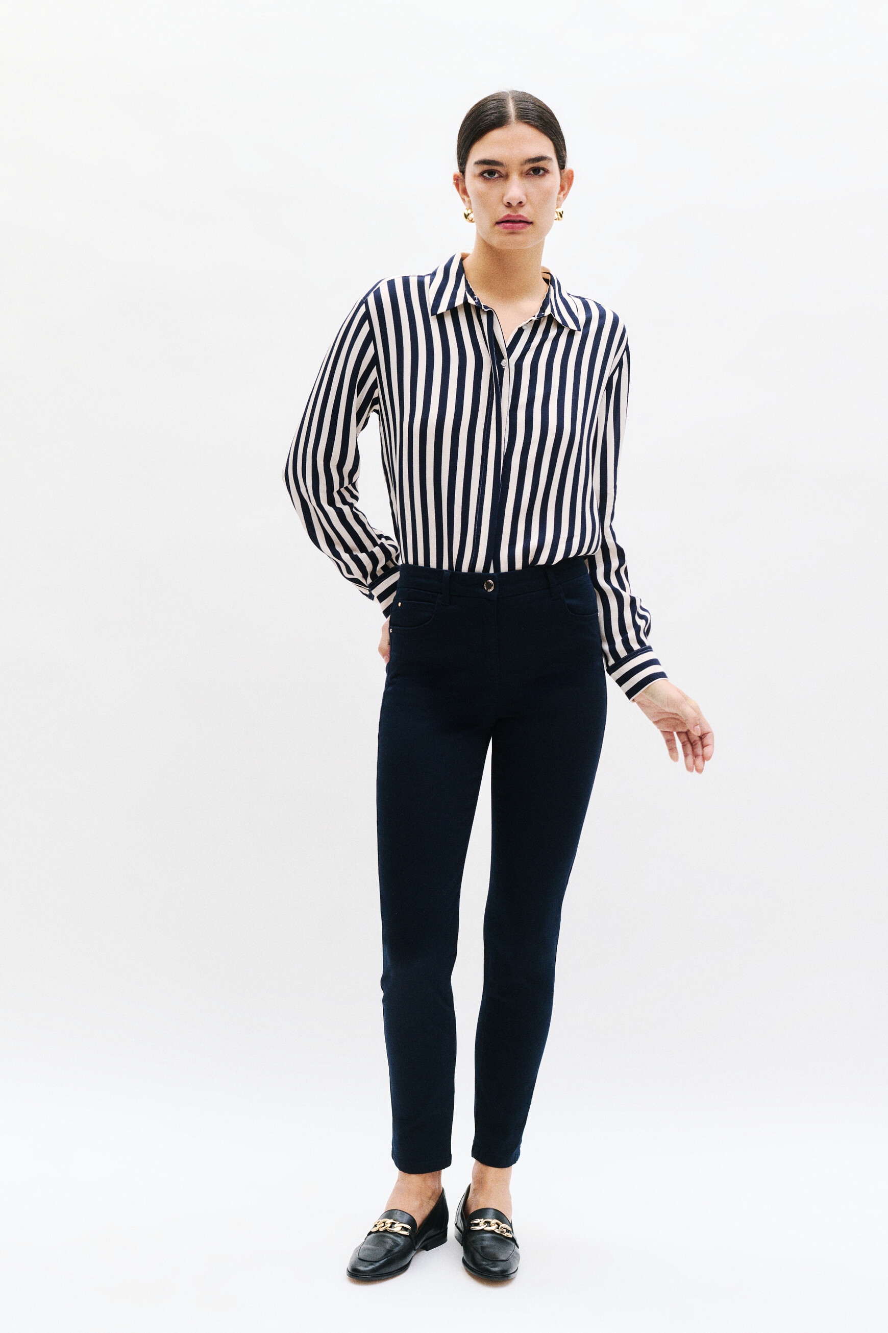 pantalon tony bleu marine femme