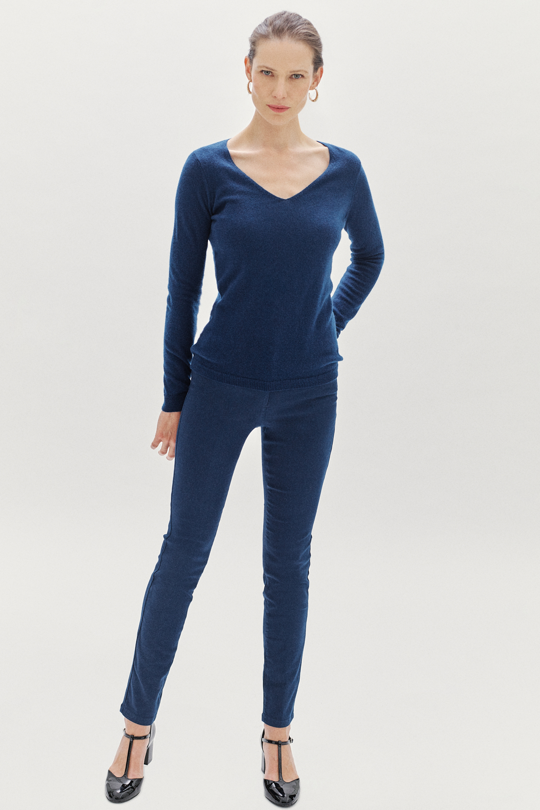 pull eva 100 cachemire bleu petrole femme pull eva 100% cachemire bleu petrole femme