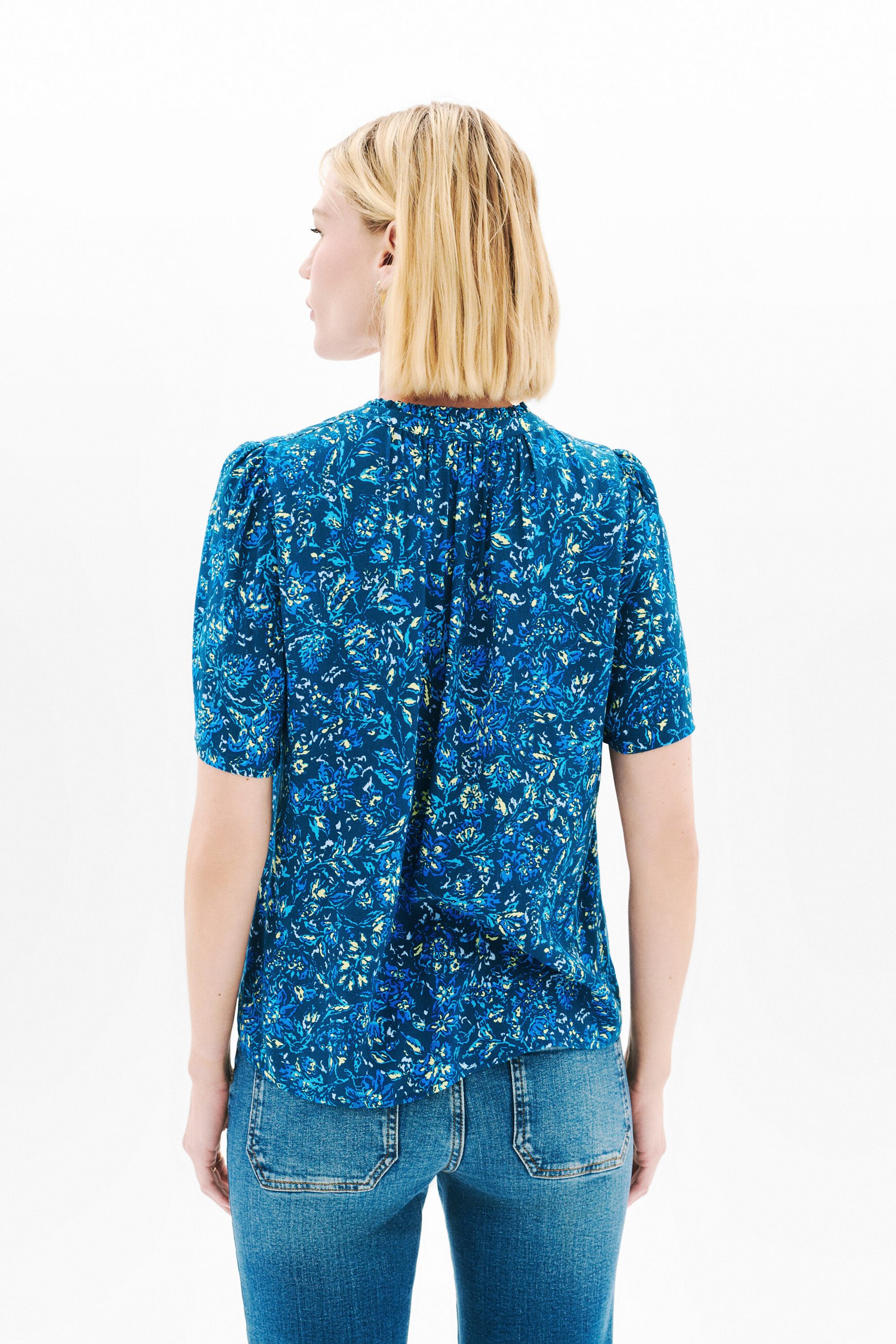 Chimen blouse navy blue woman
