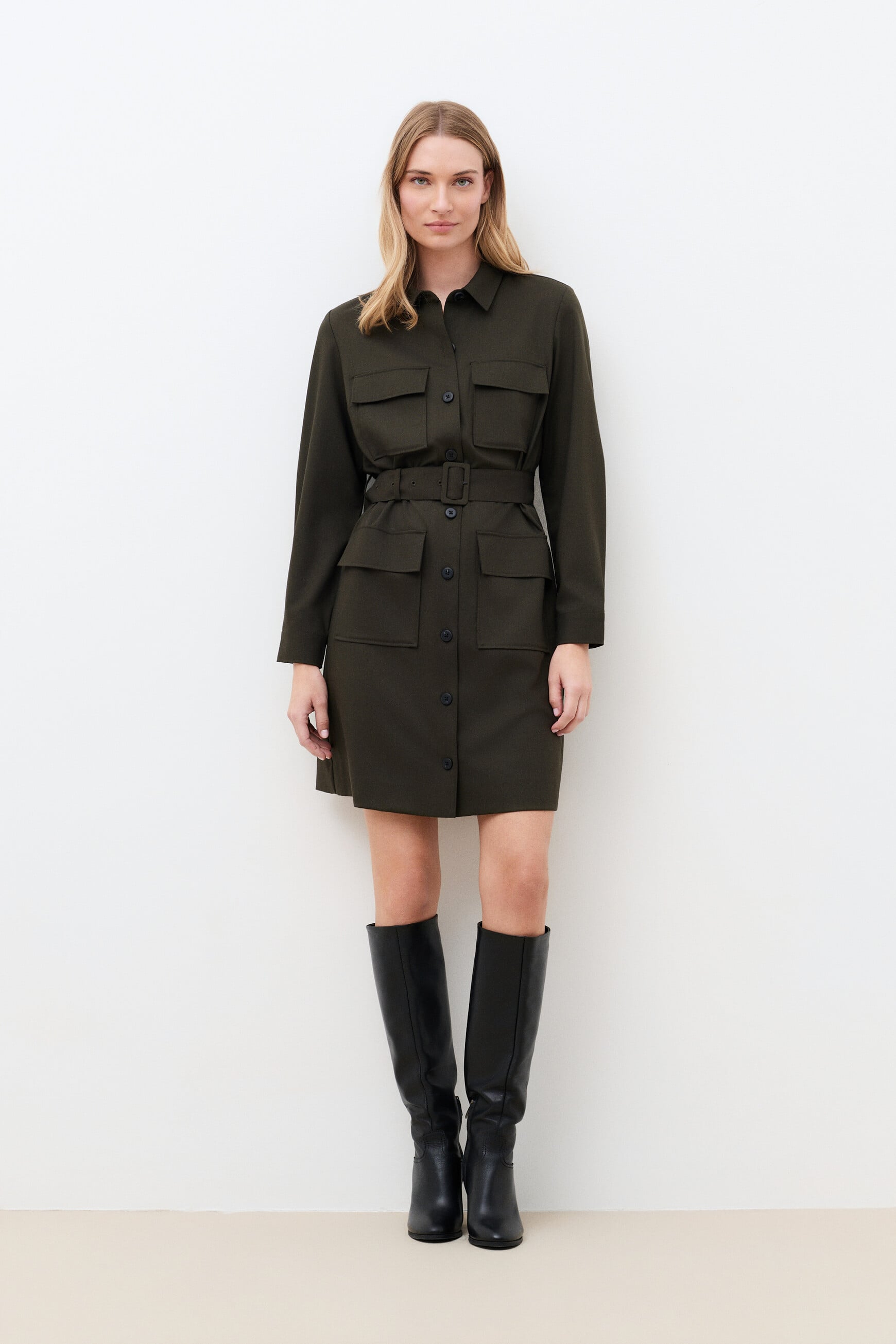 Rlilou dress khaki green woman