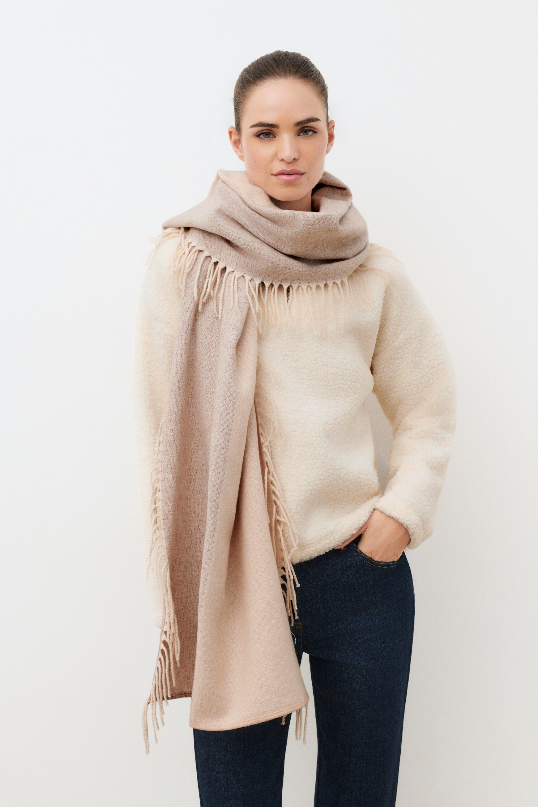 Marta scarf cream woman