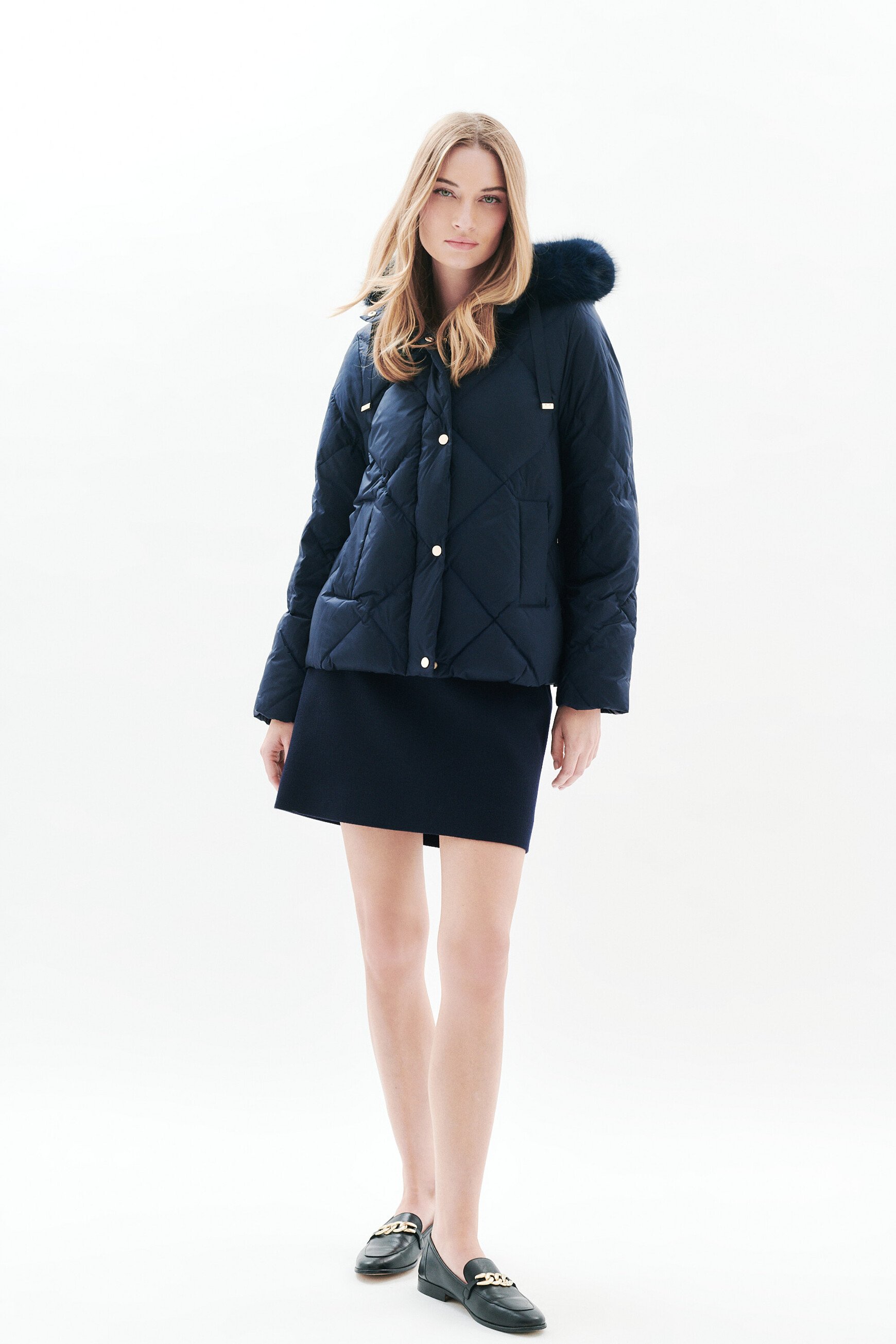 Gavonine puffer jacket navy blue woman