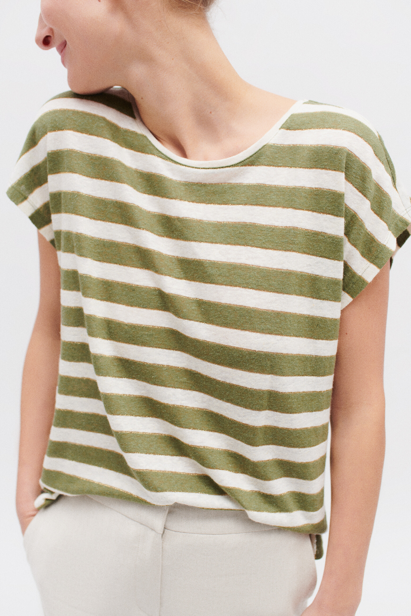 tshirt sylvie vert kaki femme tshirt sylvie vert kaki femme