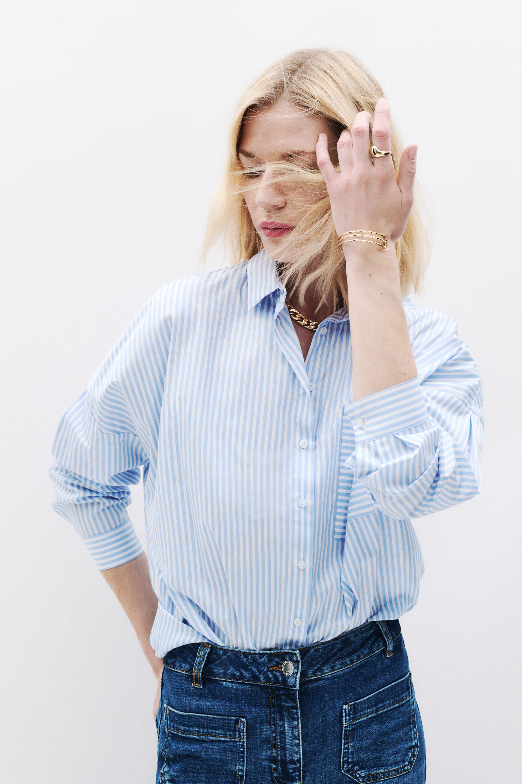 Chemise claudine bleu ciel femme