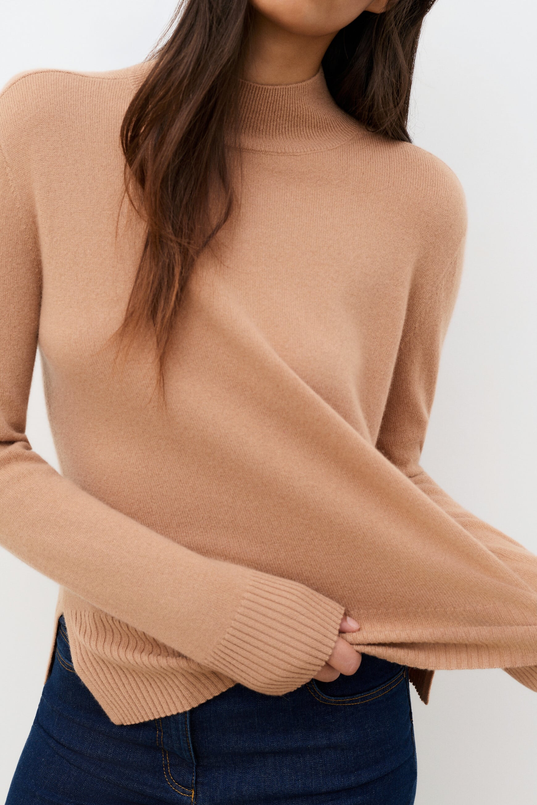 Maglione Mfranklin 100% cashmere cammello donna