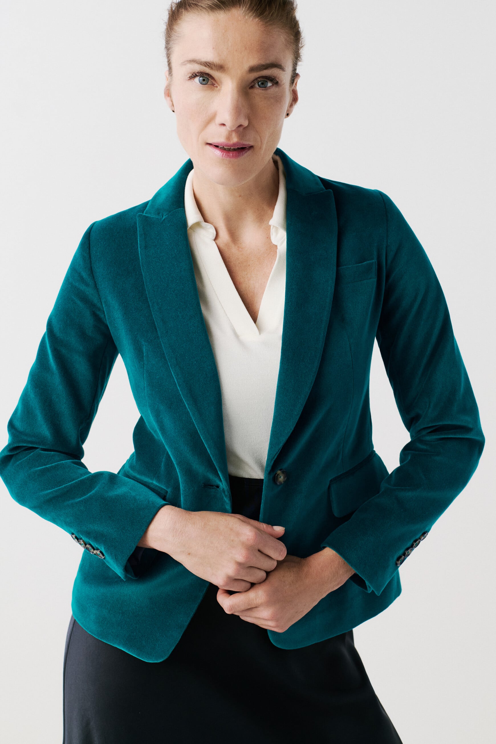 Aurora blazer turquoise blue woman
