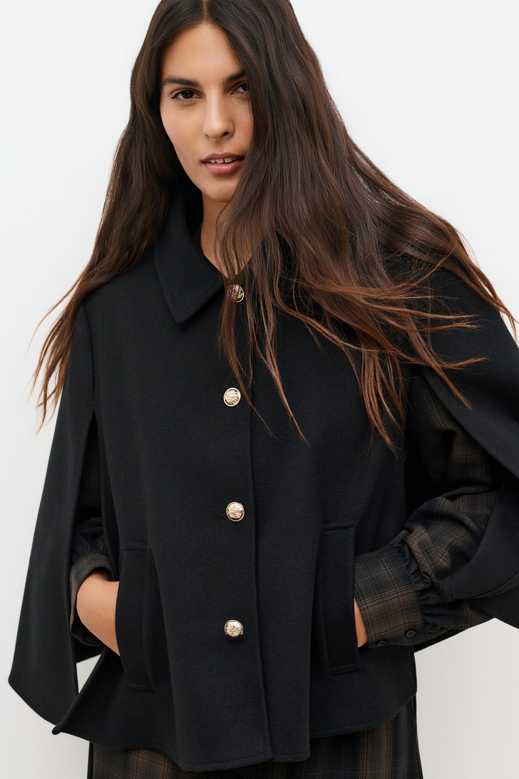 Poncho Hacap preto mulher