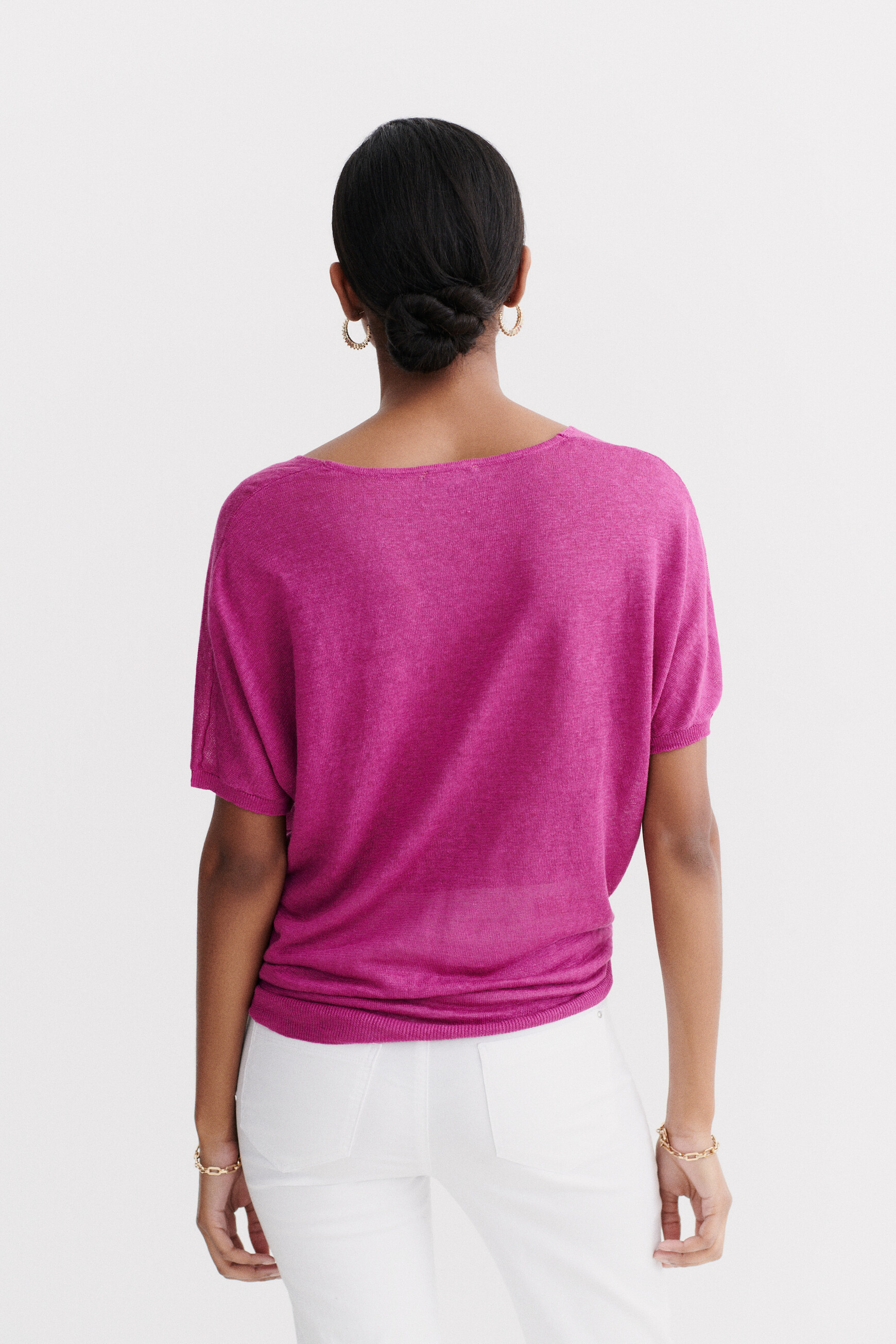 pull milane 100 lin violet femme pull milane 100% lin violet femme