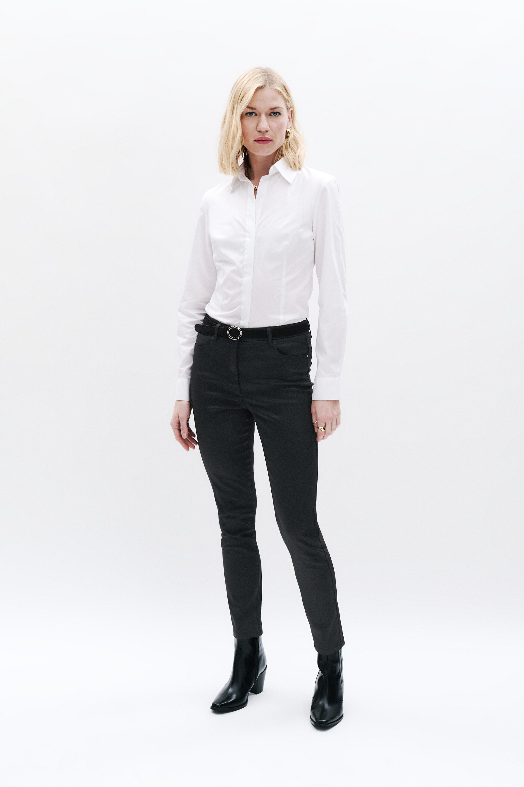 pantalon tony effet enduit noir femme pantalon tony effet enduit noir femme