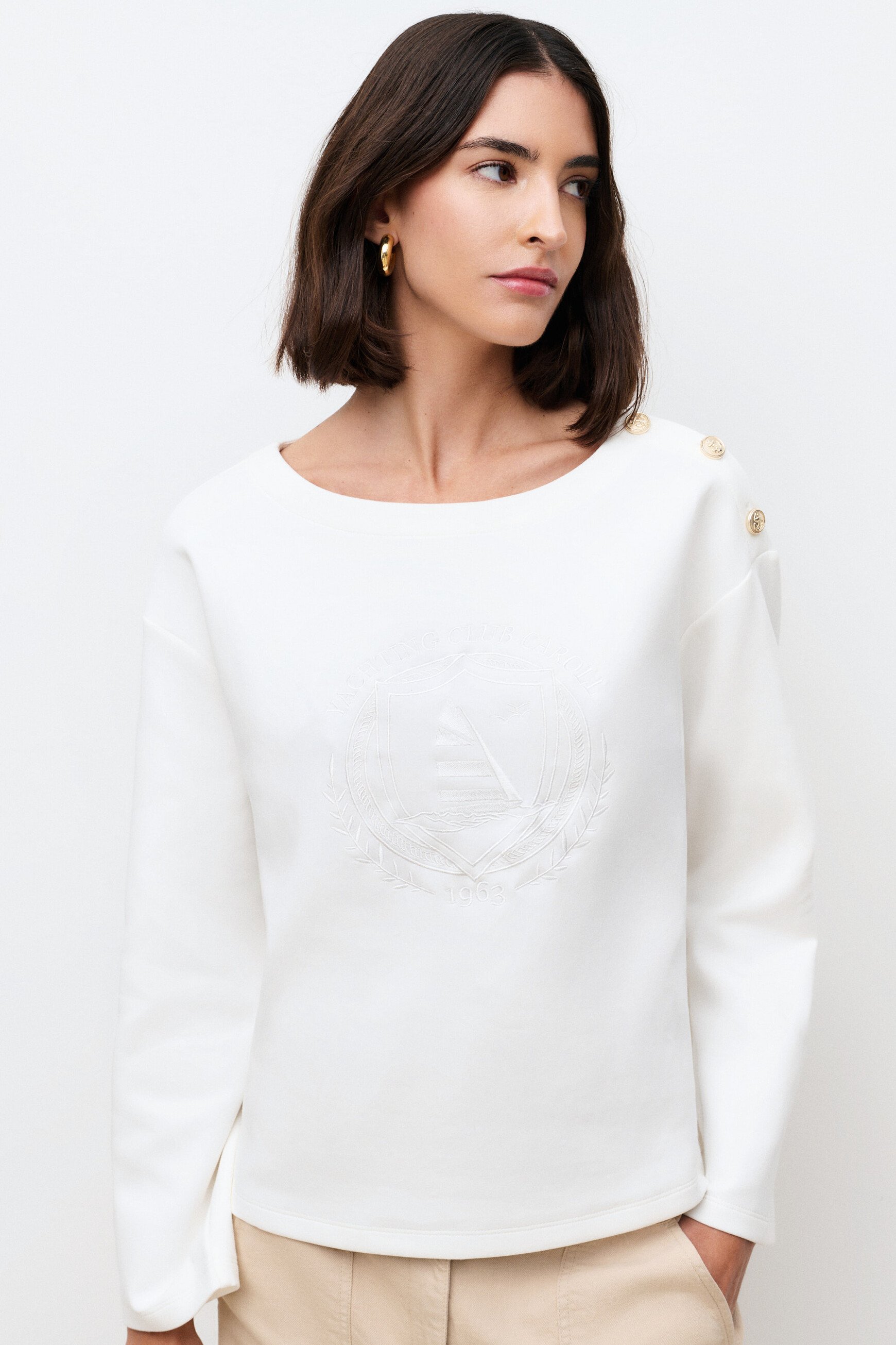 Sweatshirt Tmatys ecru femme