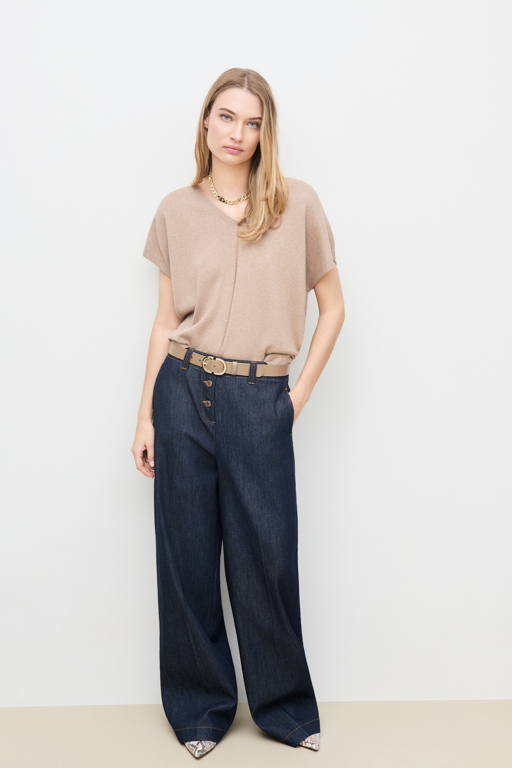 Trousers Pbryan raw denim woman