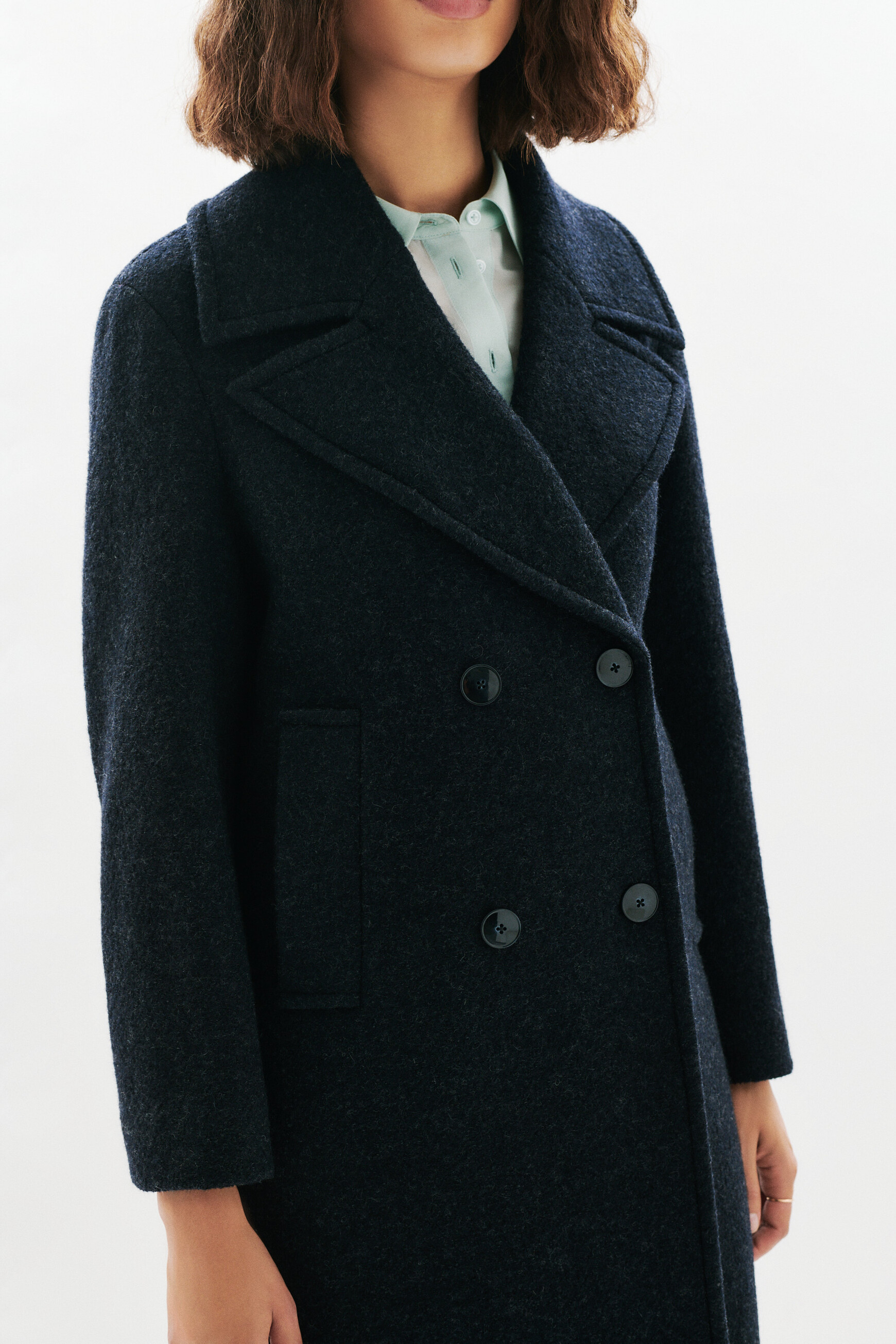 Gabanone2 coat 100% wool navy blue woman