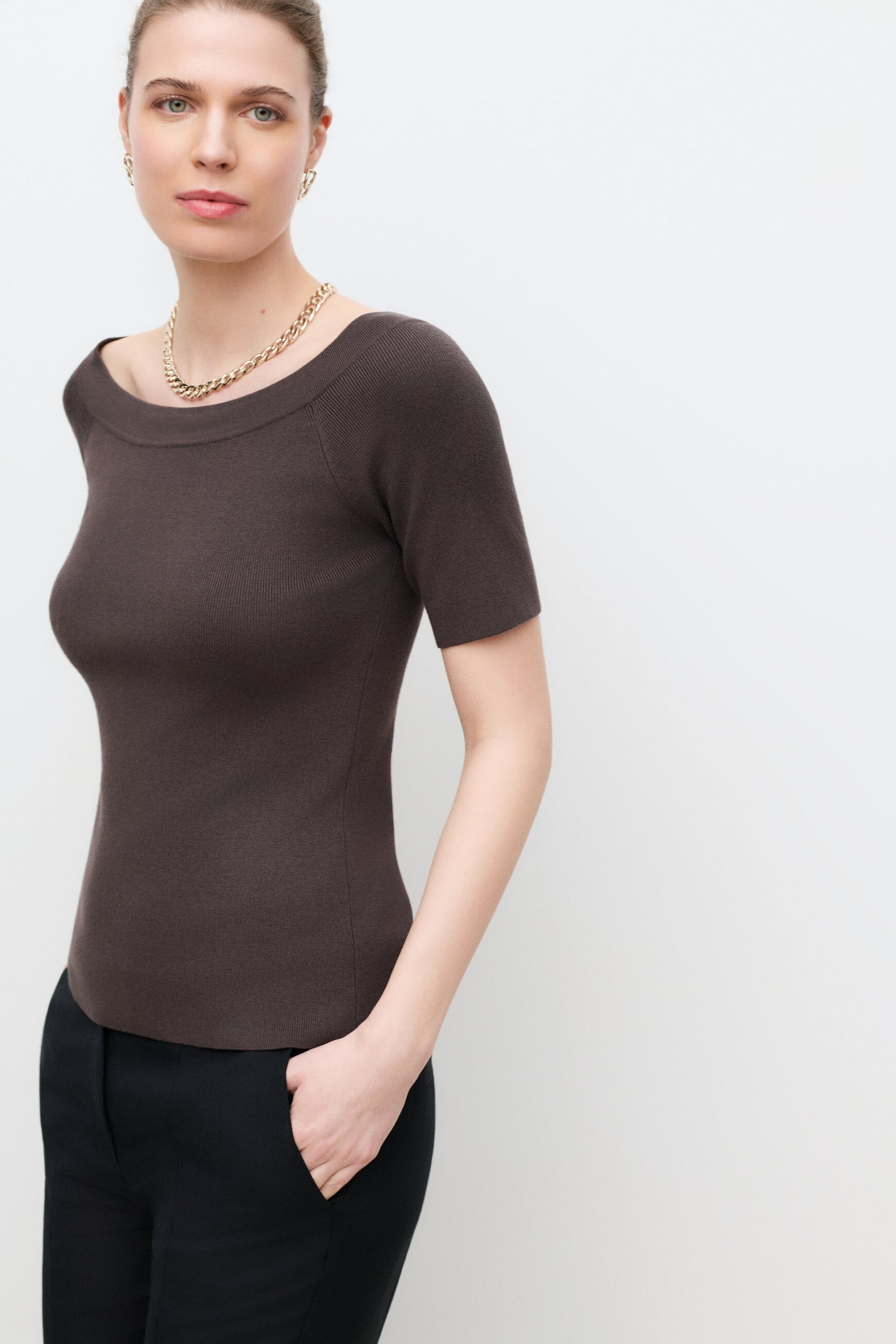 Pull Malone marron fonc&eacute; femme