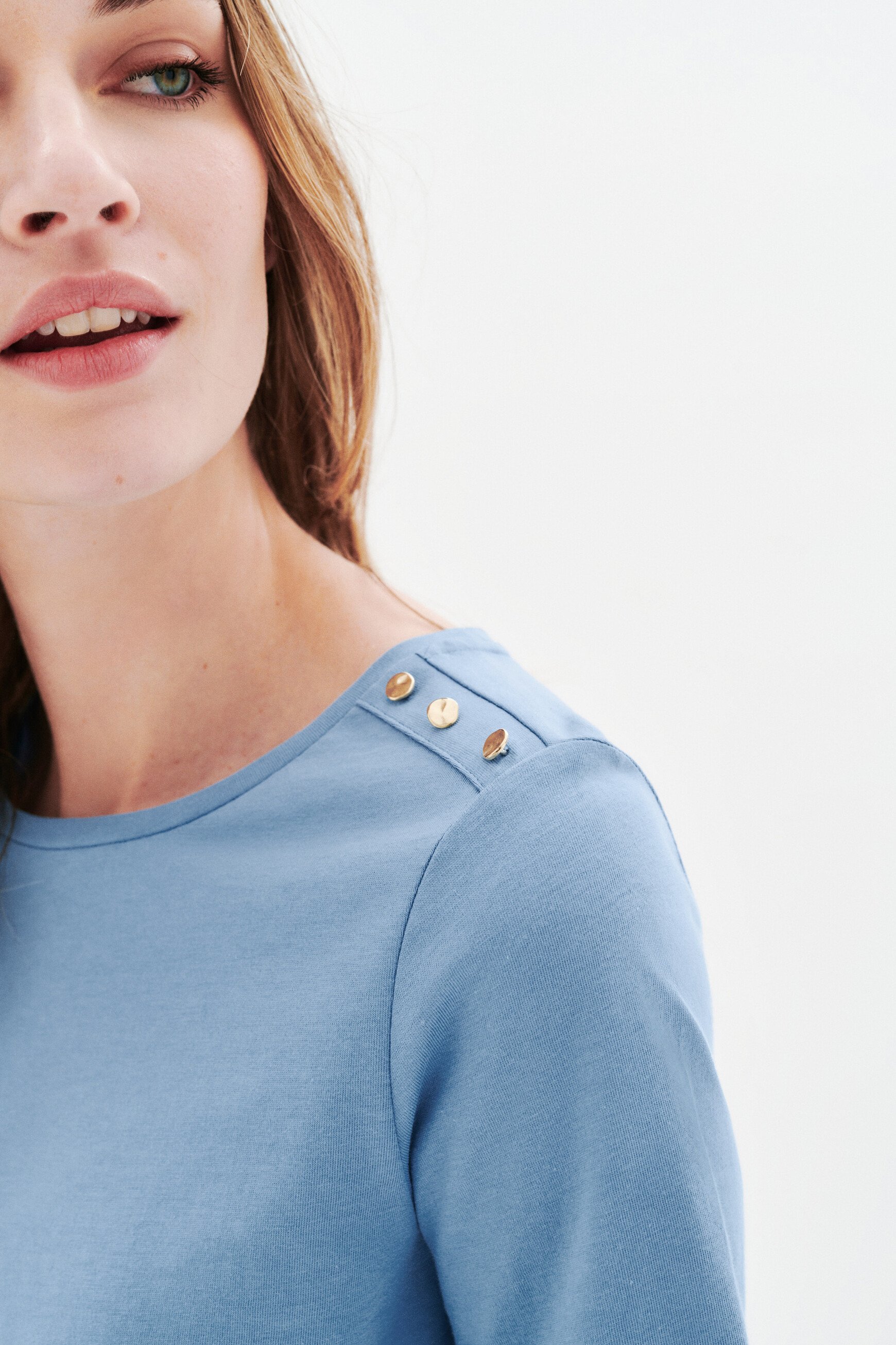 t shirt tjaya bleu gris femme T-shirt tjaya bleu gris femme