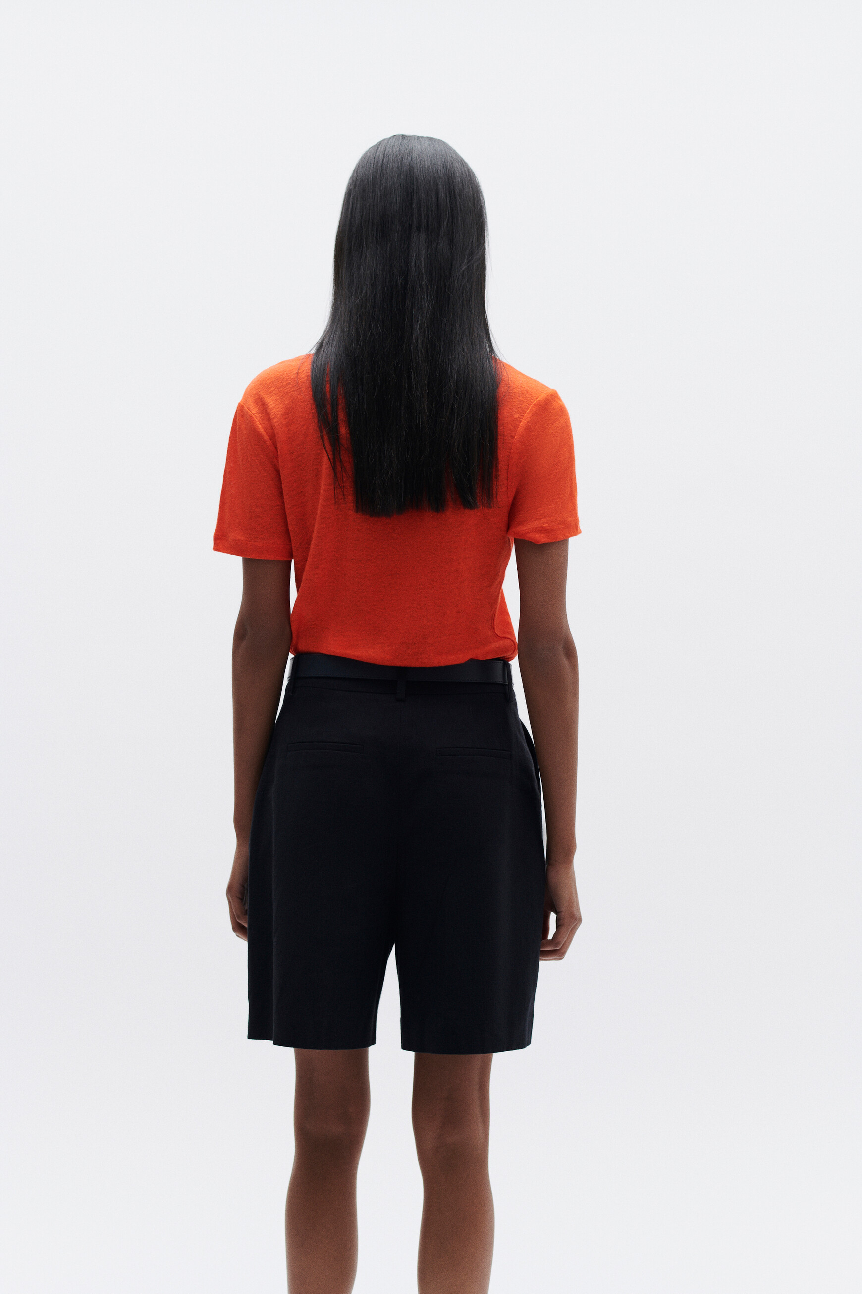 T-Shirt Lolita 100 % Leinen orange damen
