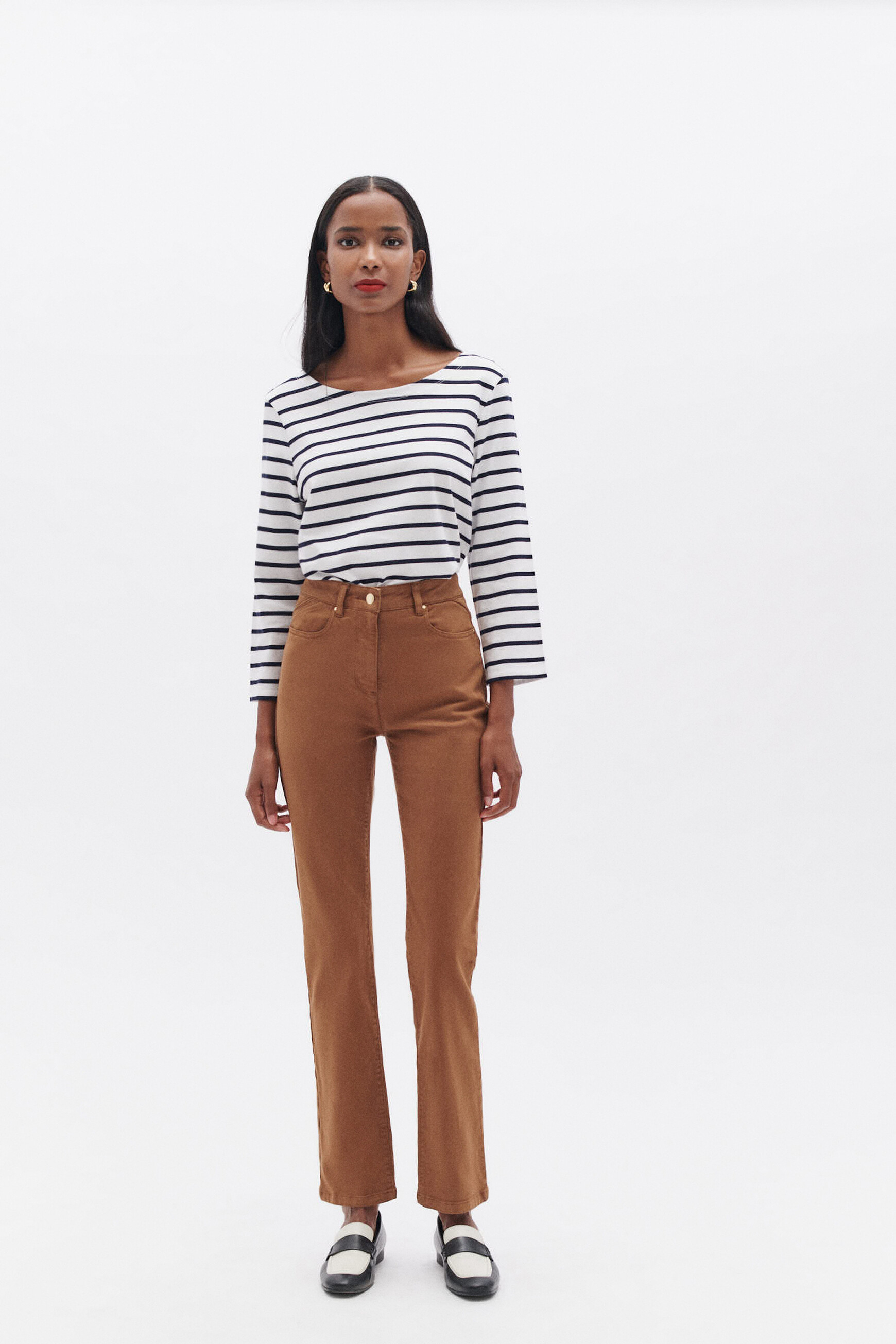 pantalon pdarwino marron cognac femme Pantalon pdarwino marron cognac femme