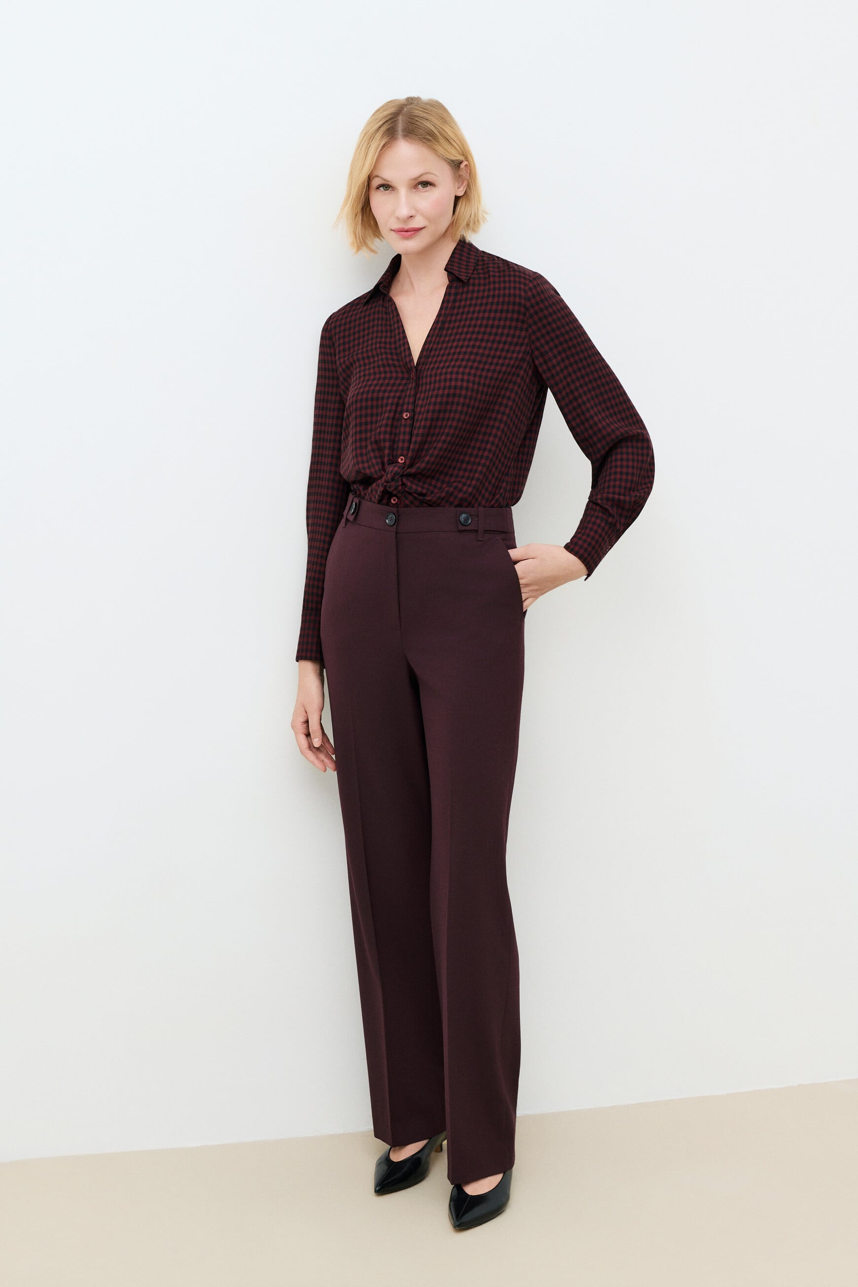 Pantalon Pvoltige prune femme