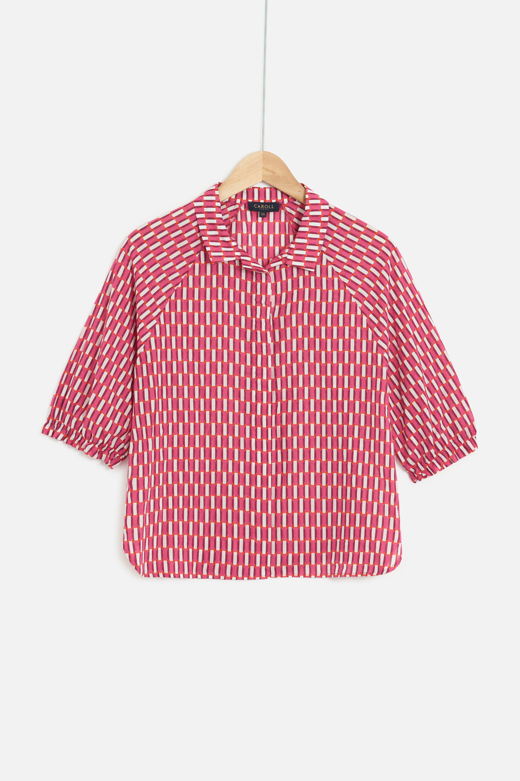 Bluse Zebra mit grafischem Muster fuchsienrot damen