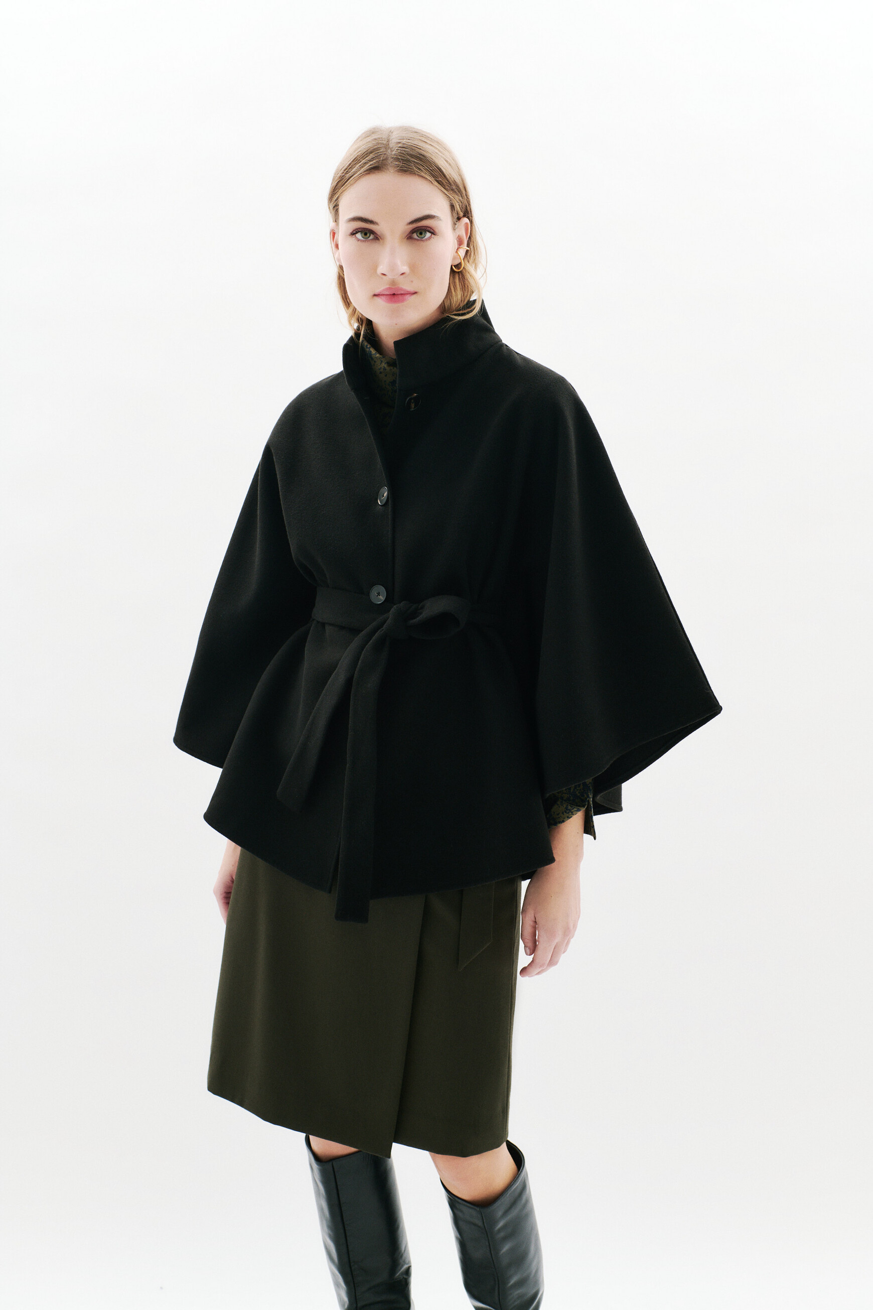 poncho hacaro noir femme zwart vrouw