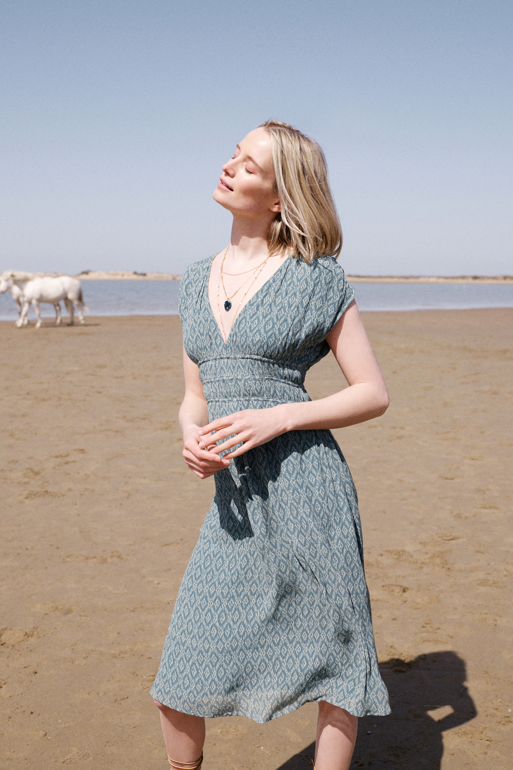 Robe D'été Zara Femme Vert Clair Superposée Taille S