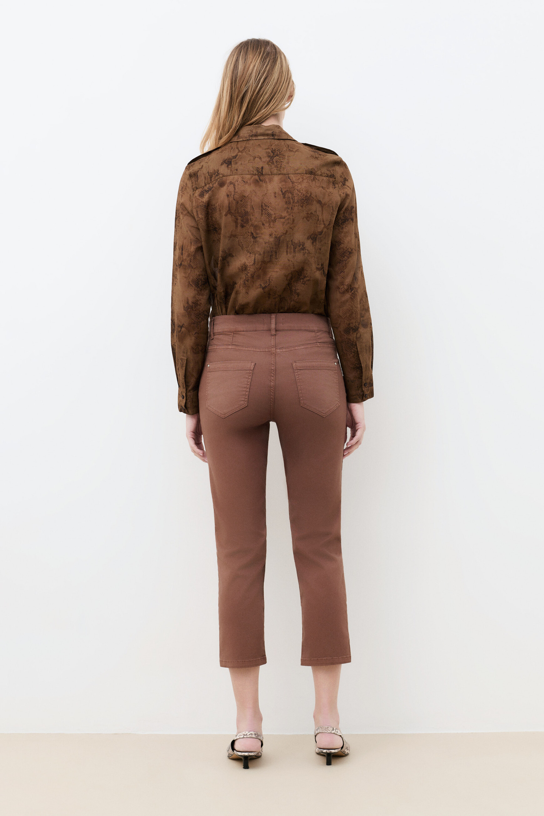 Mason cropped pants brown woman