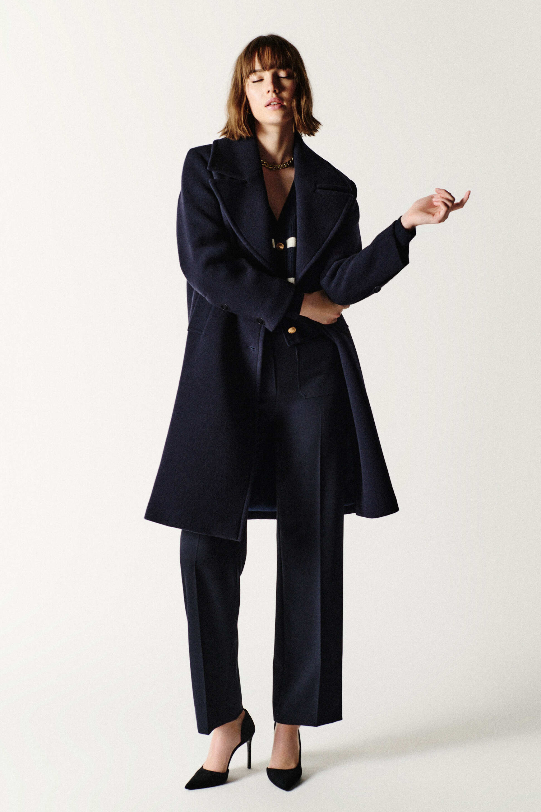 Manteau Gabanone bleu marine femme