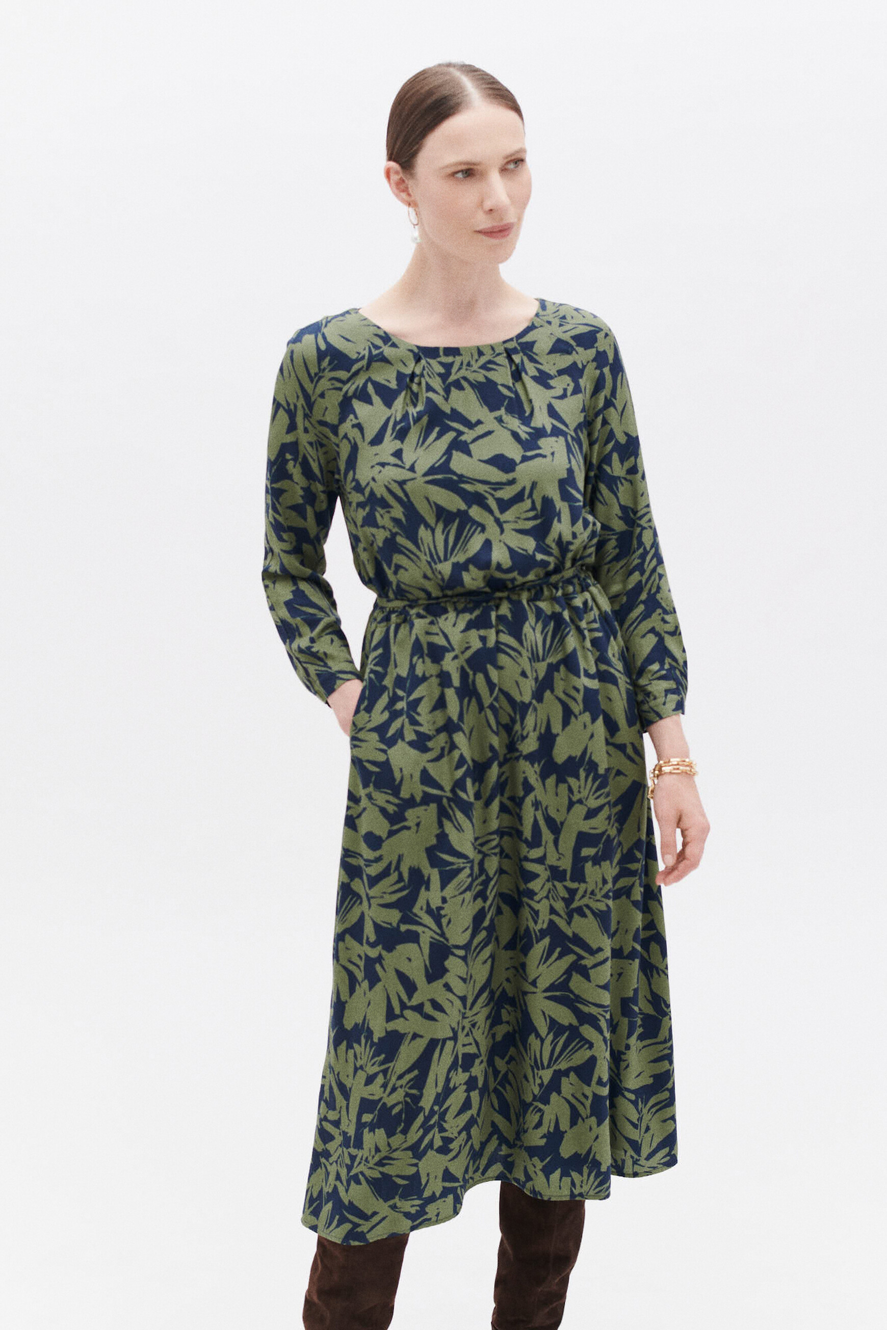 Robe roulia vert clair femme