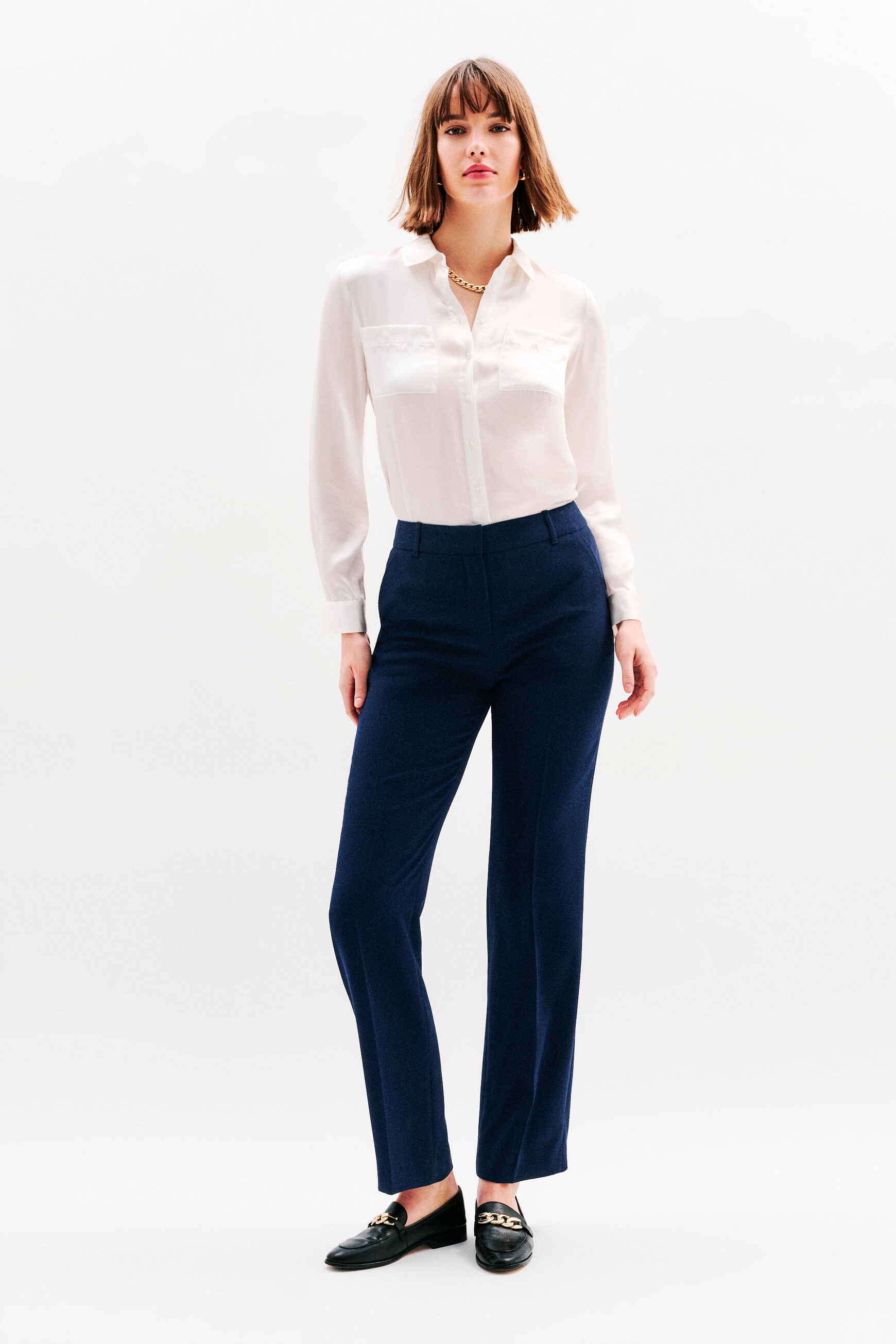 pantalon pclement3 bleu marine femme Pantalon Pclement3 bleu marine femme