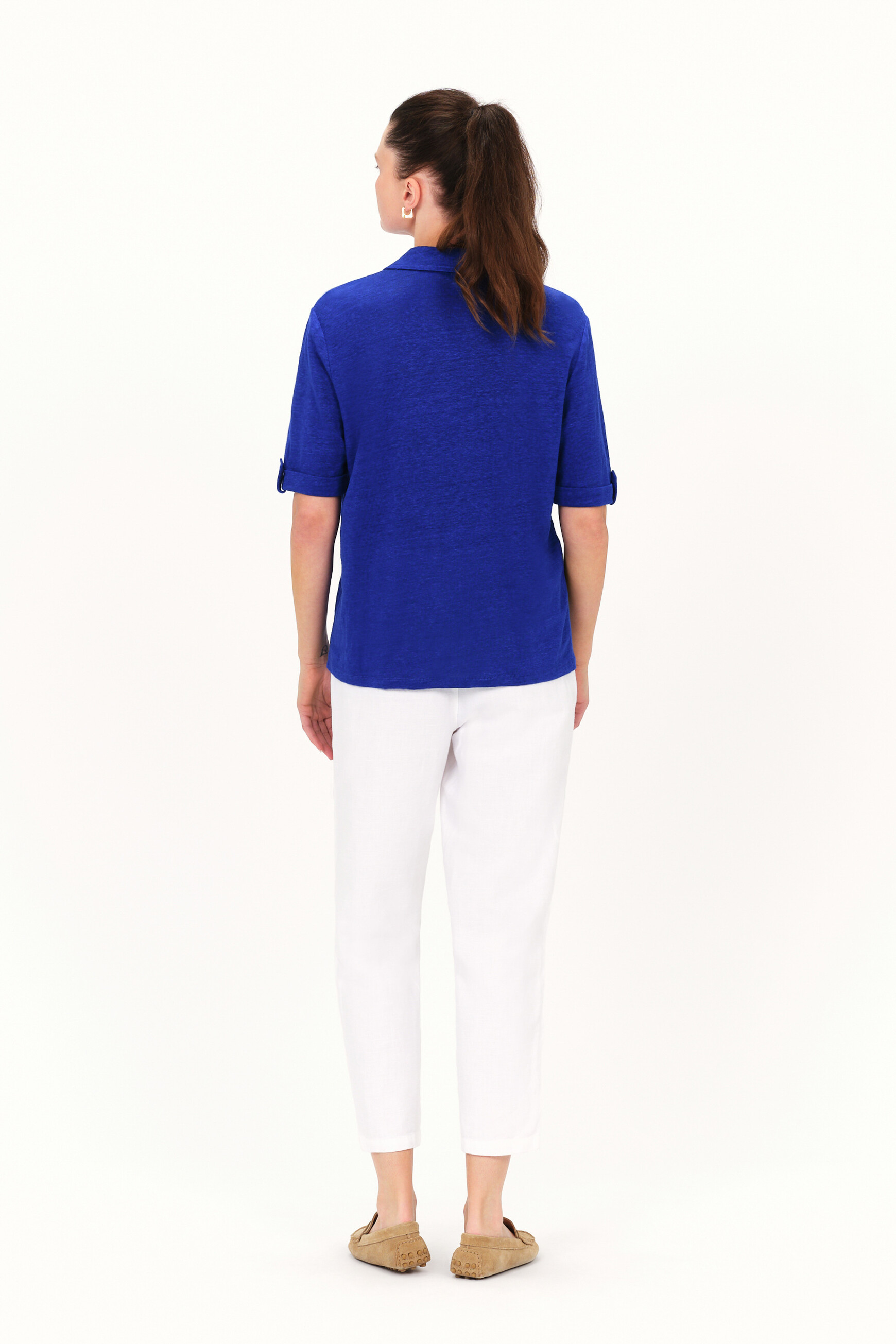 camicia estela 100 lino turchese donna Camicia Estela 100% lino turchese donna