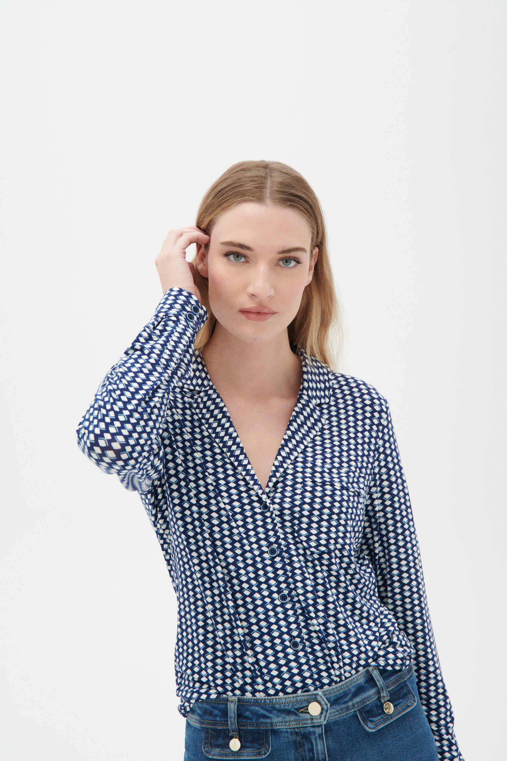 T shirt tamare bleu marine femme