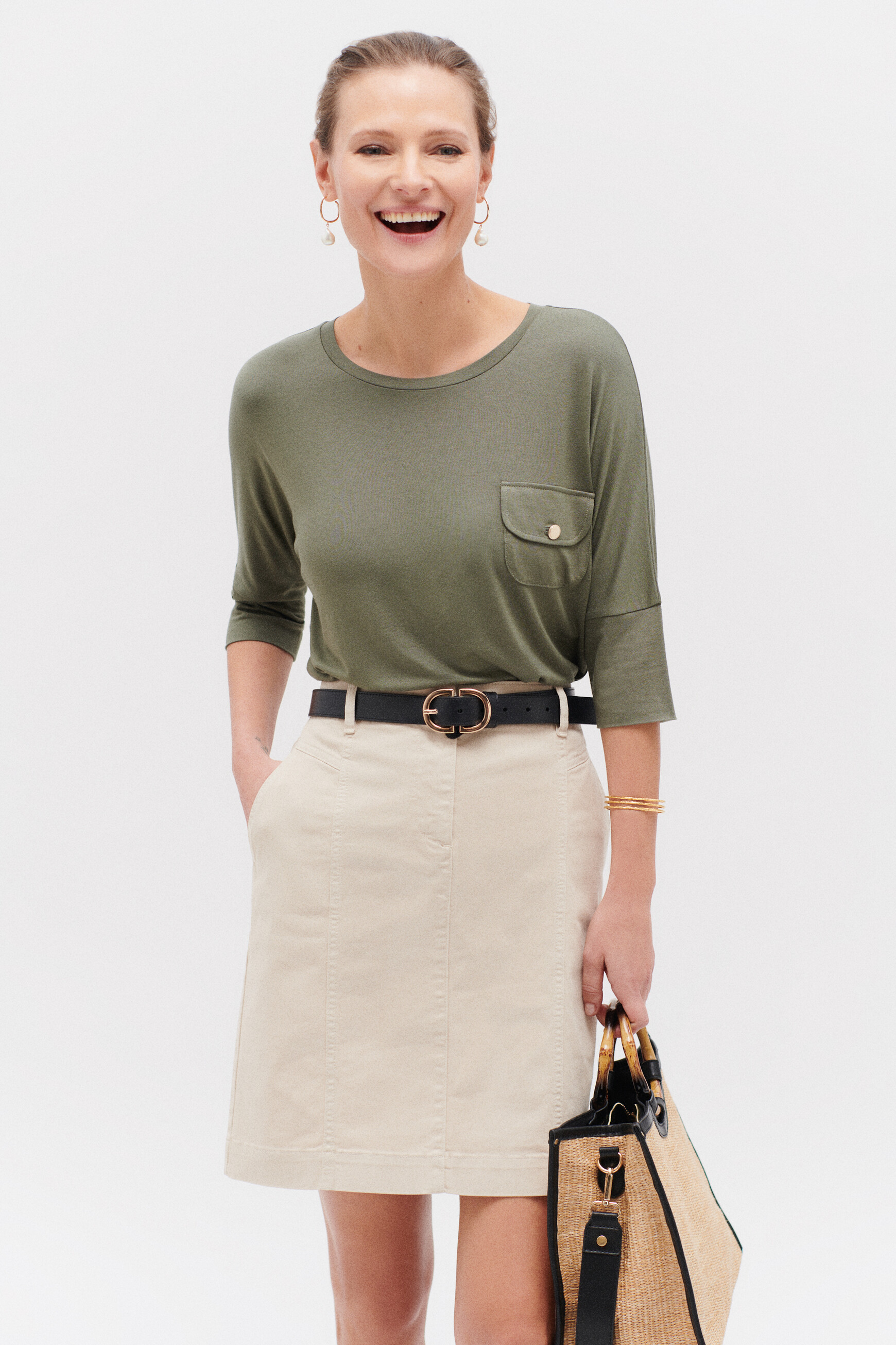 t shirt becky vert kaki femme t-shirt becky vert kaki femme